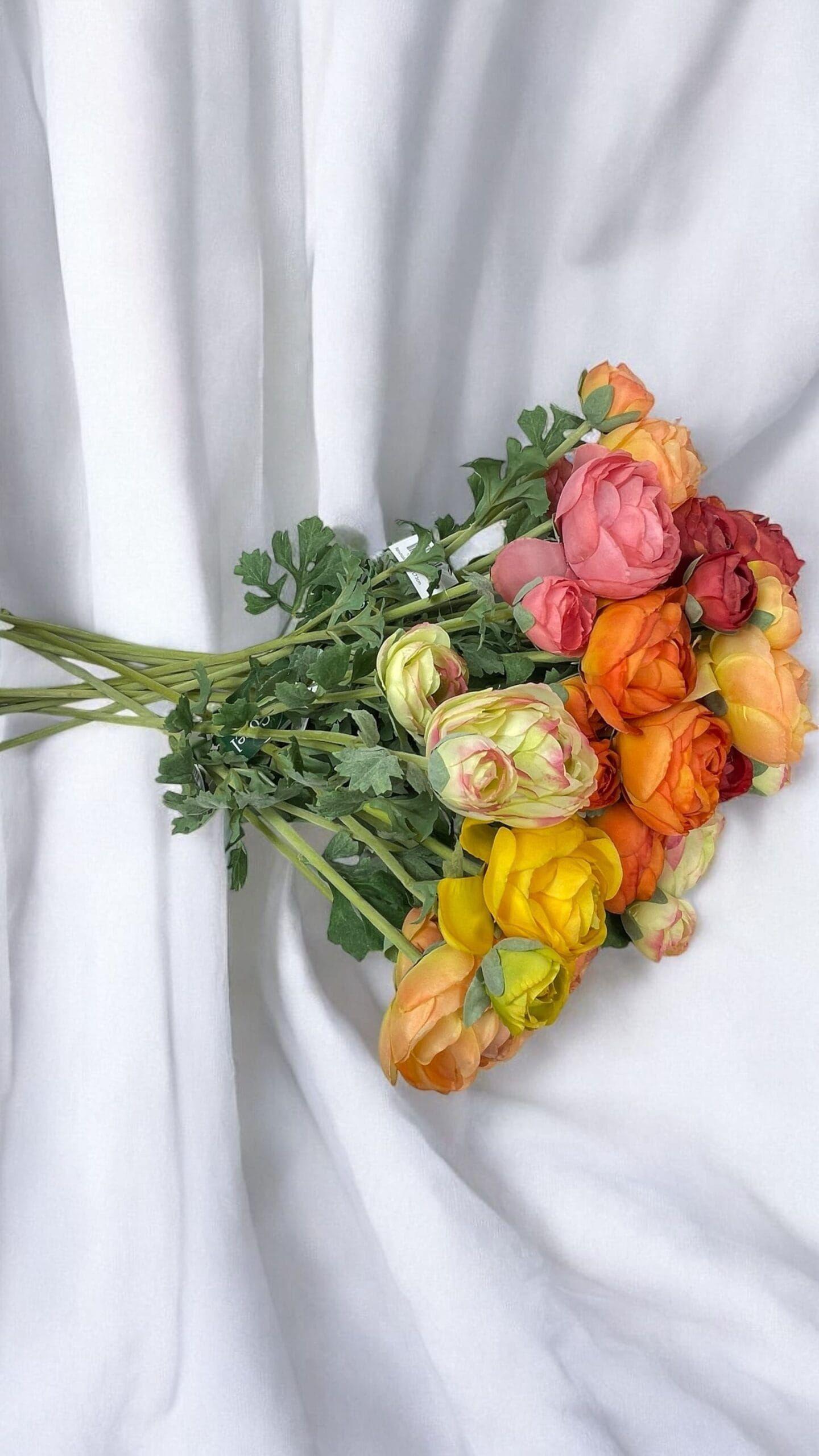 Renúnculo Amarillo 73cm Artificial | Estilo Natural para Interiores y Vitrinas-4