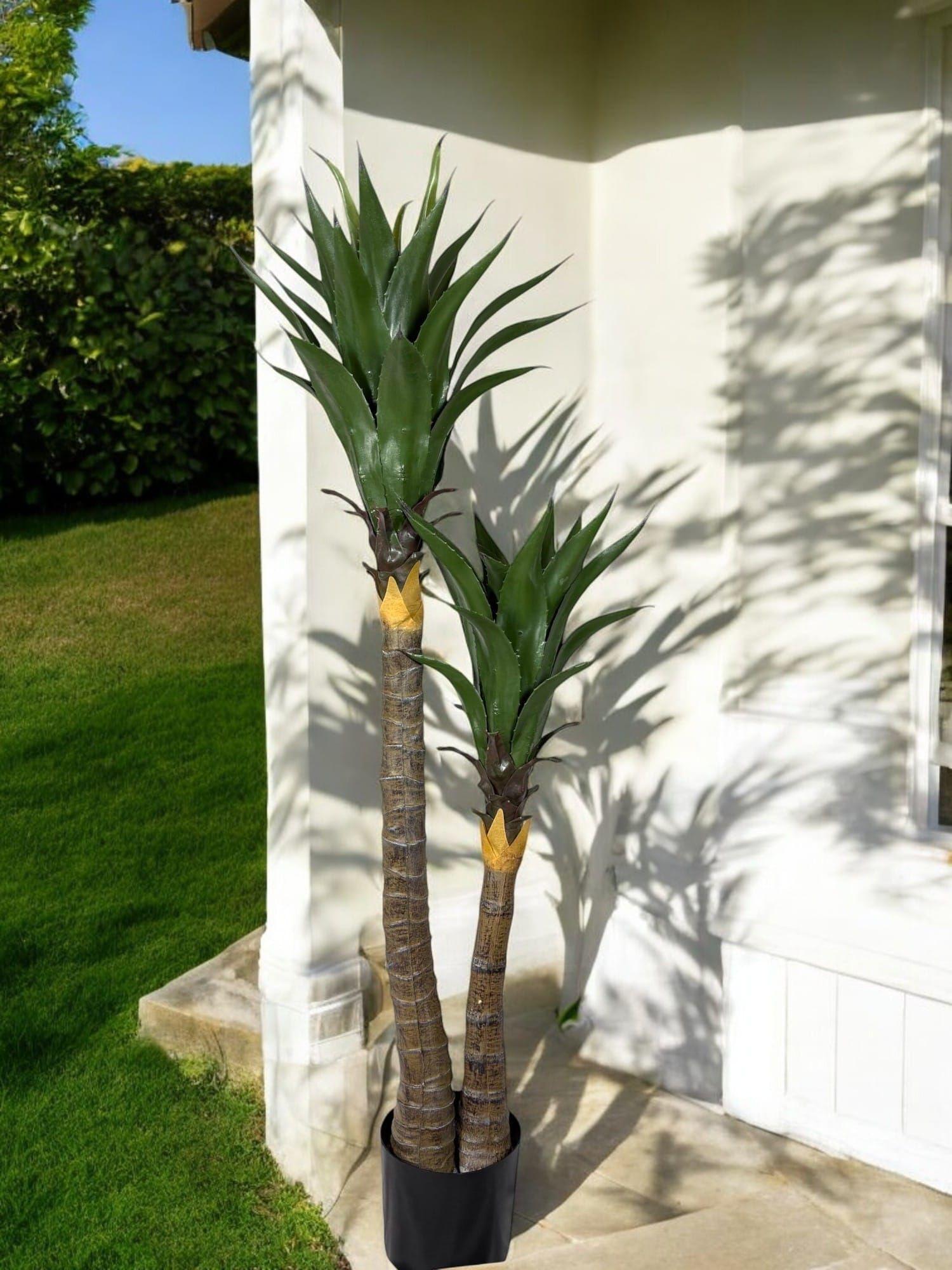 Árbol Artificial de Yuca 120 cm UV Artificial | Estilo Natural para Interiores y Vitrinas-4