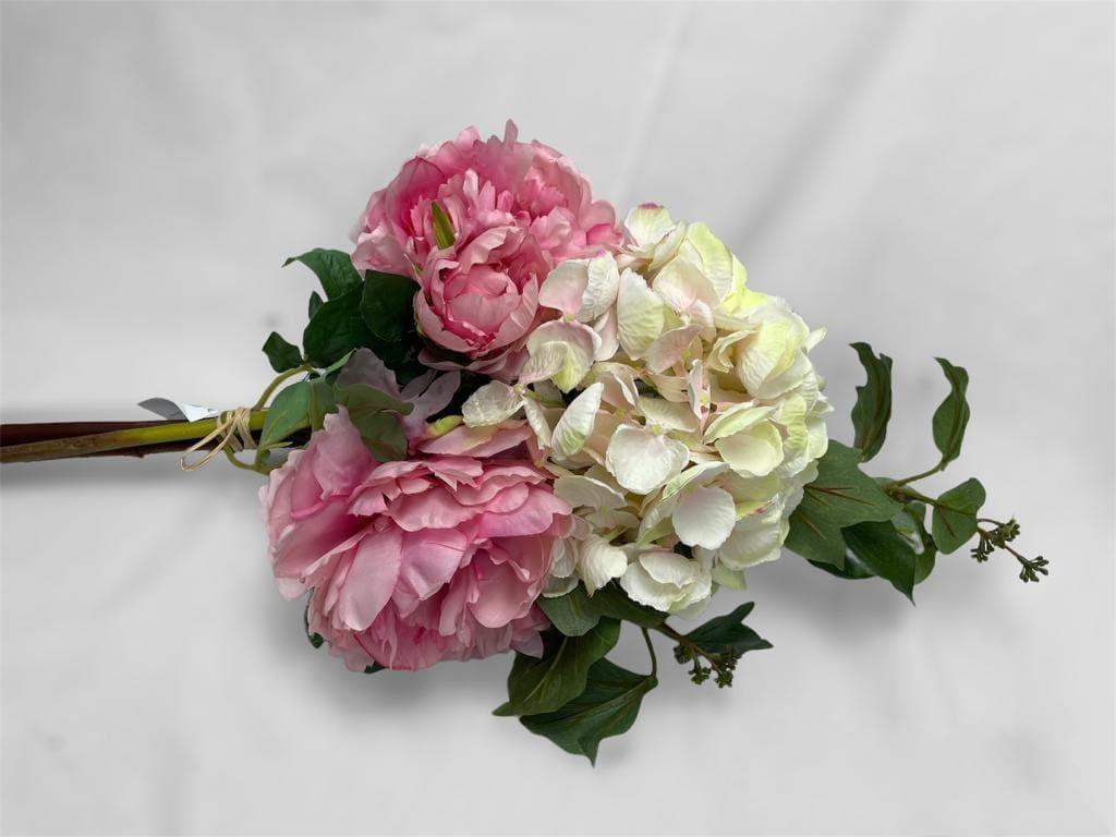 Arreglo con Hortensia Rosa Claro Artificial | Estilo Natural para Interiores y Vitrinas-2