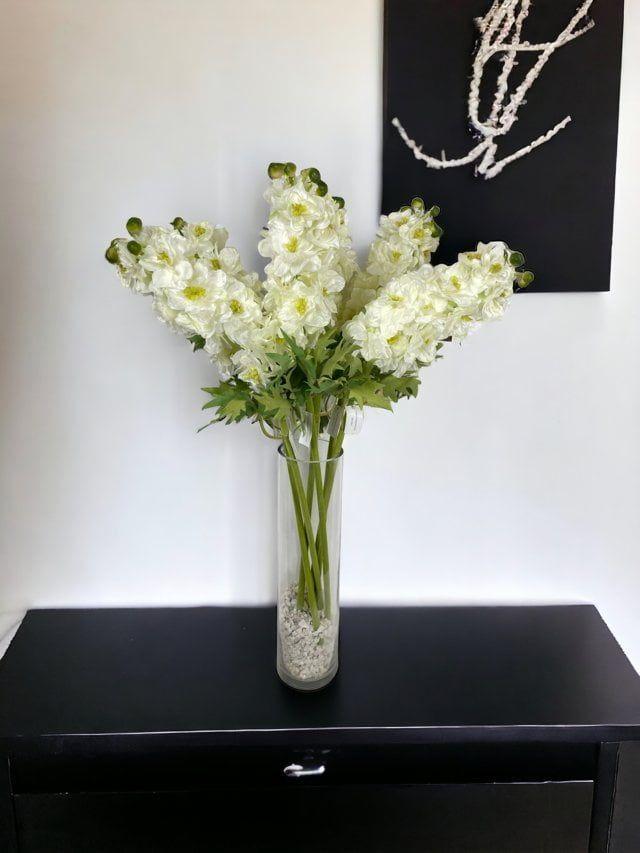Delphinium Blanco 94cm Artificial | Estilo Natural para Interiores y Vitrinas-3