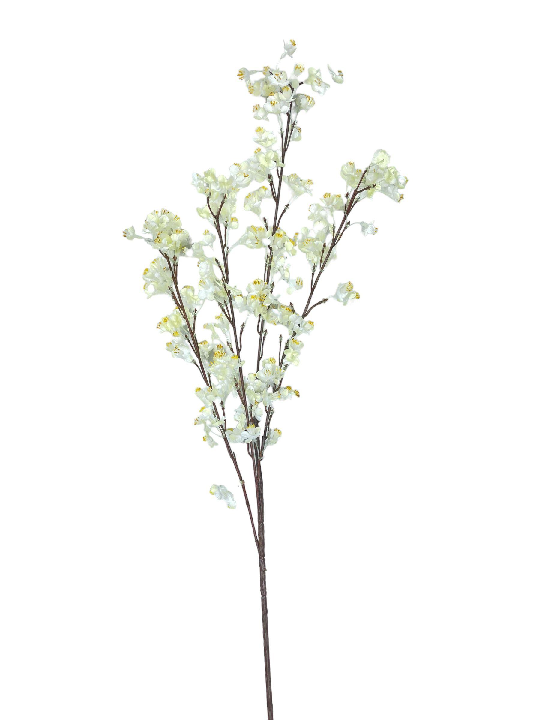Flor Decorativa Rama Mini Ciruelo Blanco 89Cm -0