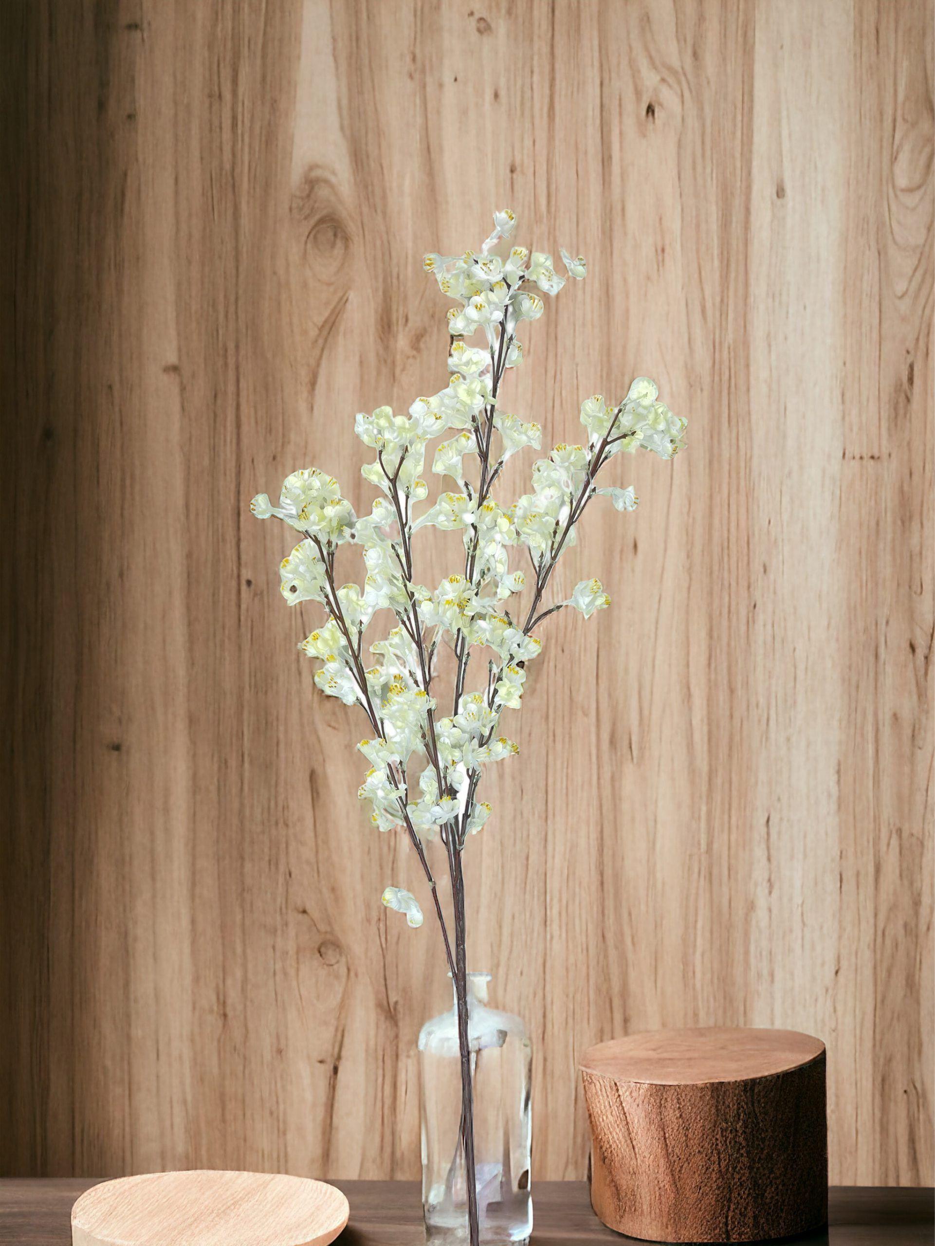 Flor Decorativa Rama Mini Ciruelo Blanco 89Cm -1