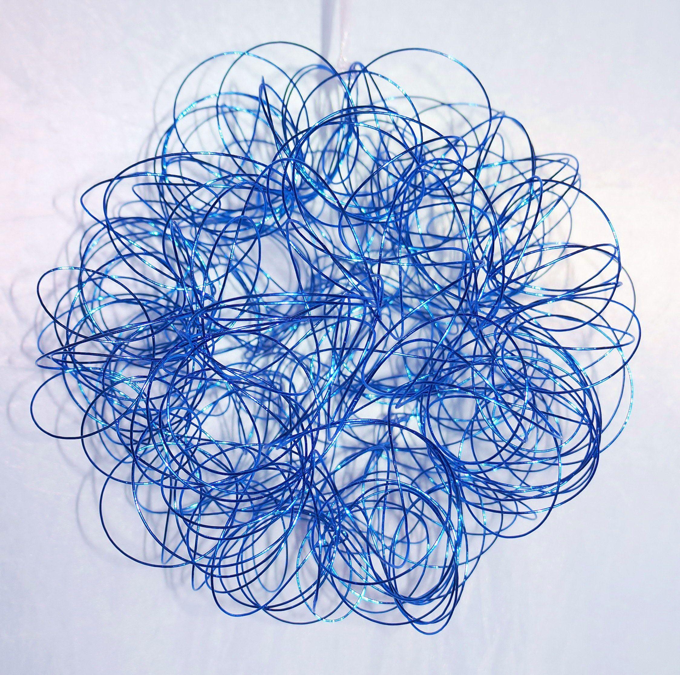 Esfera De Alambre Navideña Azul 25Cm -0