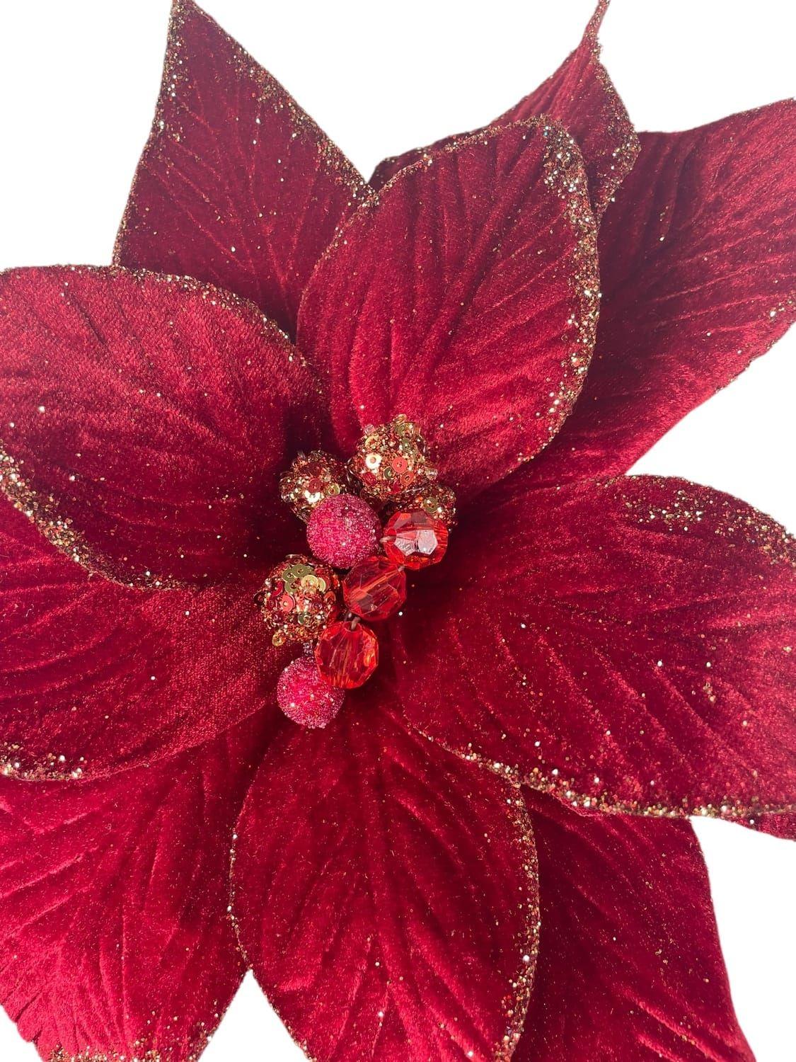 Poinsettia Roja Terciopelo 30 cm-2