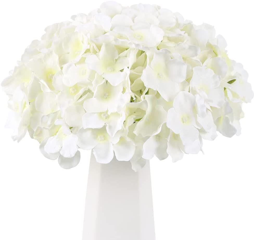 Flor Decorativa Corel Hortensia Blanca 52cm-1