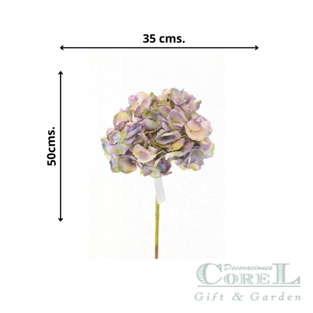 Hortensia Lila 50cm Artificial | Estilo Natural para Interiores y Vitrinas-3