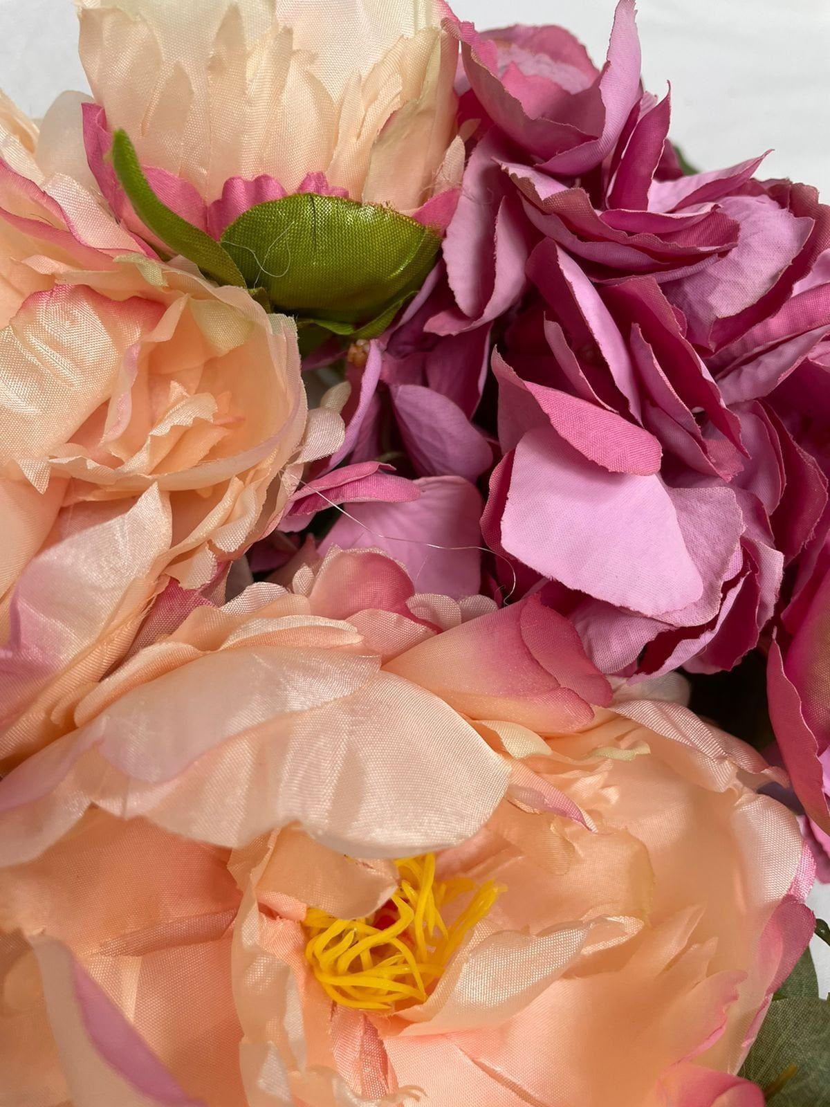 Arreglo con Hortensia Rosada Artificial | Estilo Natural para Interiores y Vitrinas-2