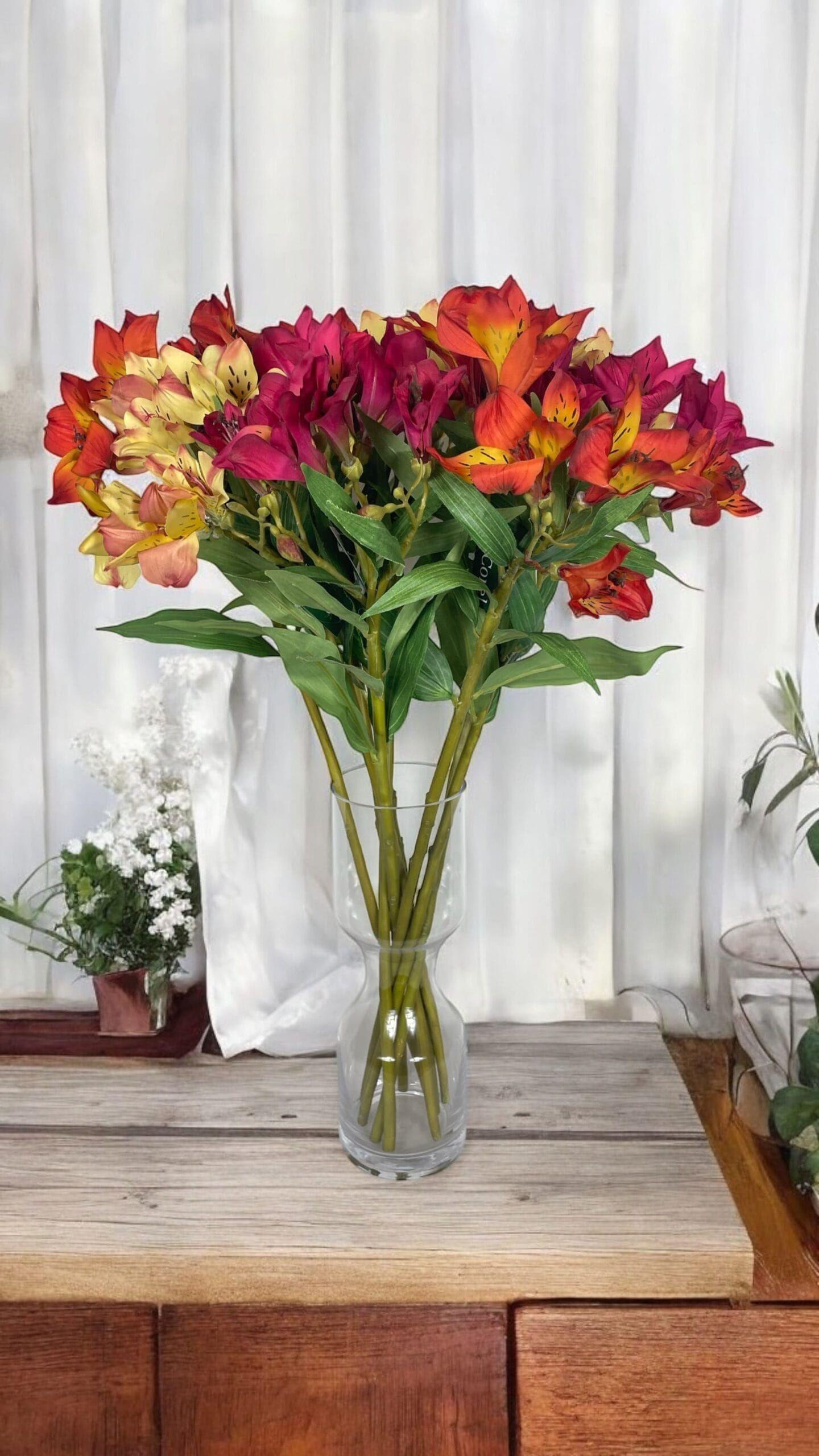 Astromelia Fucsia de 63 cm Artificial | Estilo Natural para Interiores y Vitrinas-4