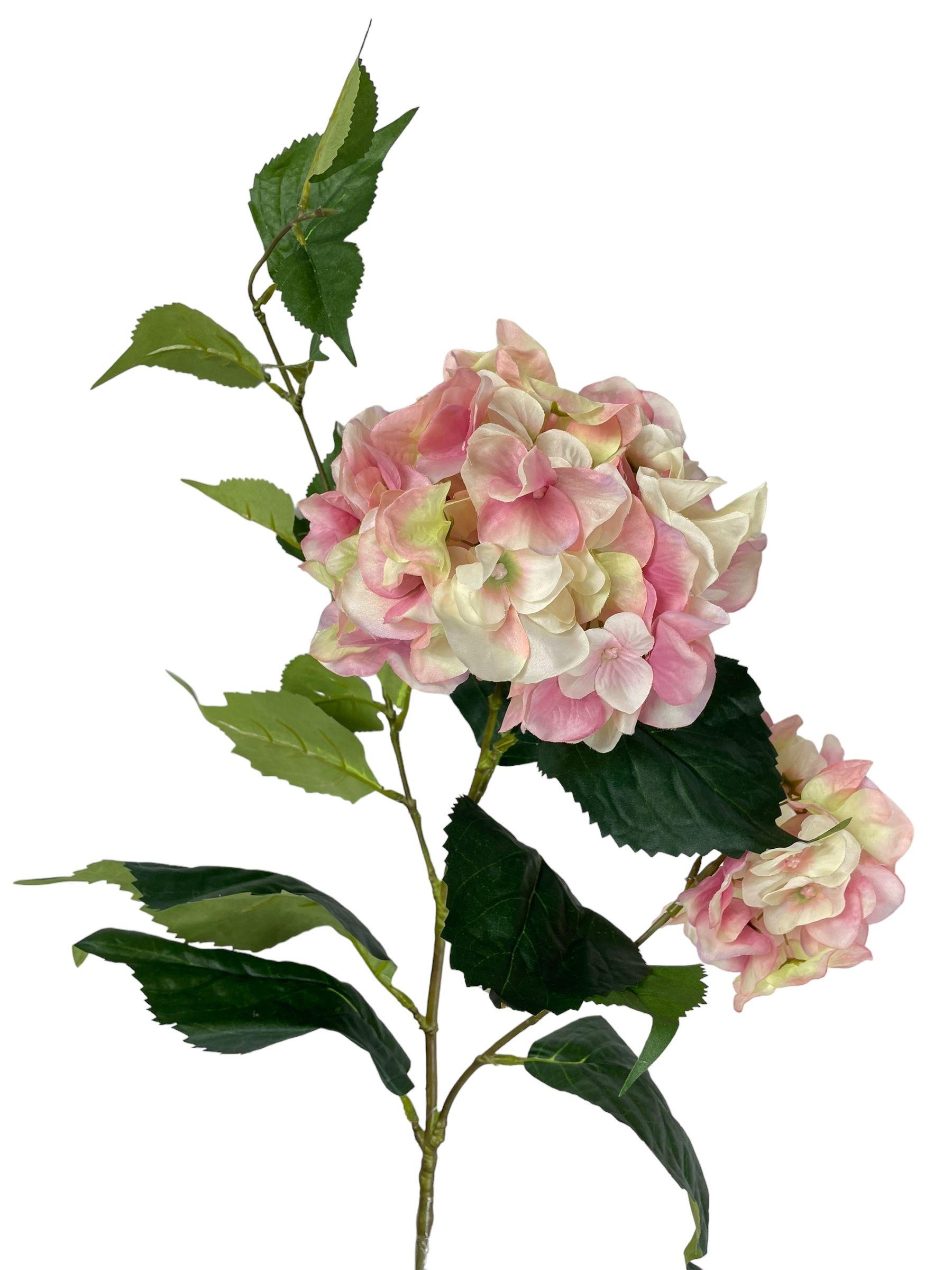 Flor Decorativa Hortensia Rosa 85cm-2