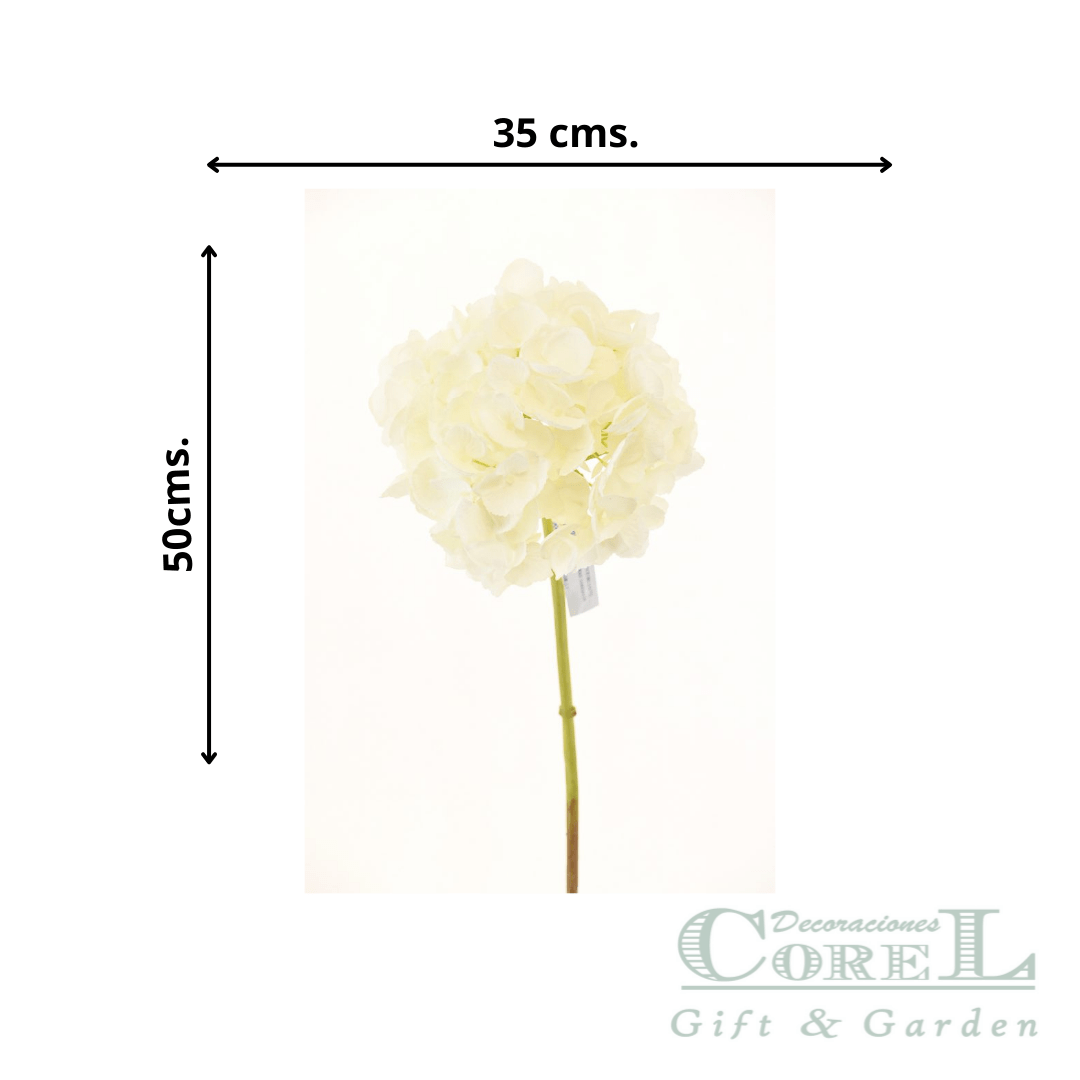 Hortensia Blanca 50cm Artificial | Estilo Natural para Interiores y Vitrinas-4