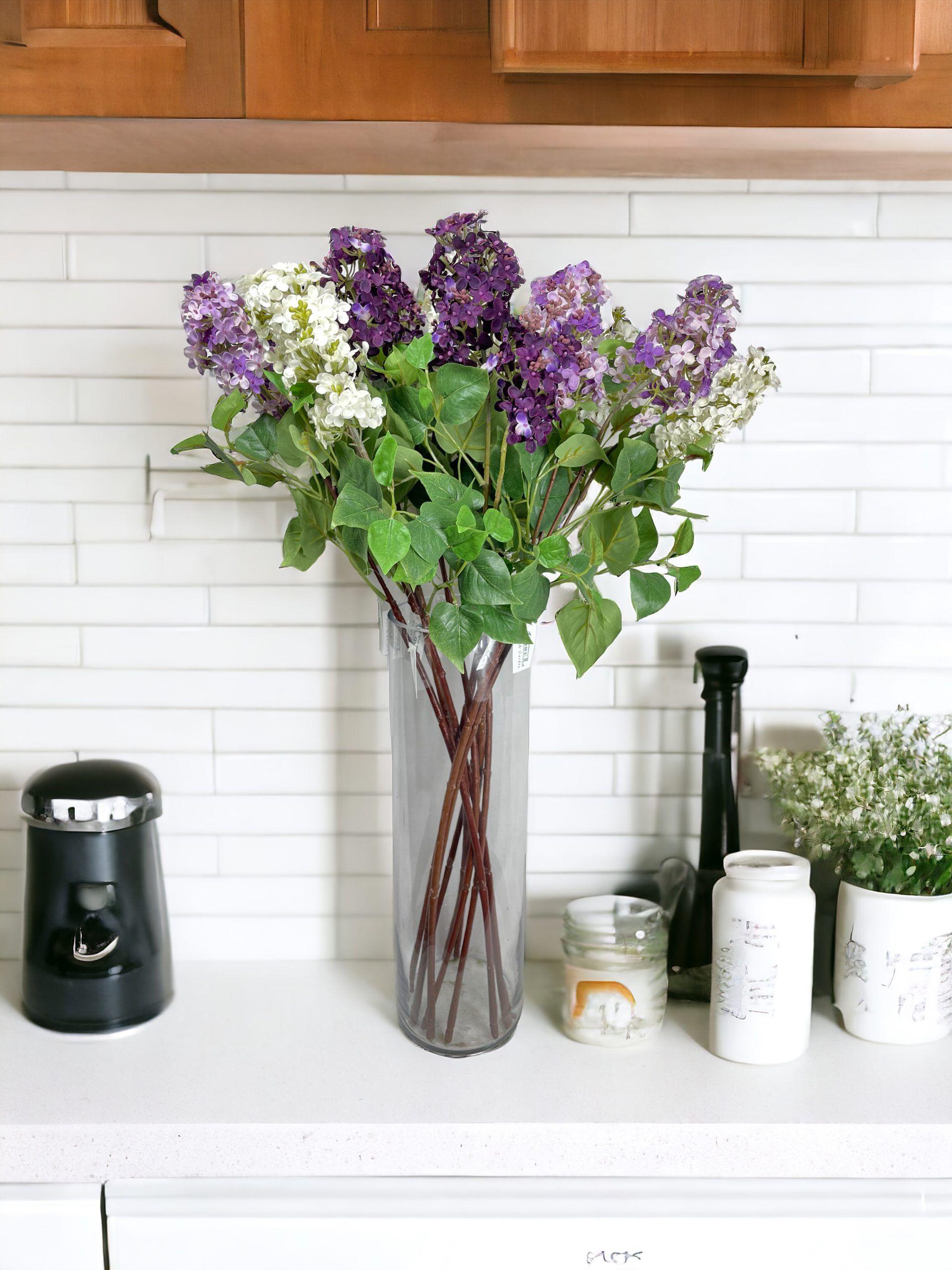 Flor Decorativa Lila Morada 85Cm-3