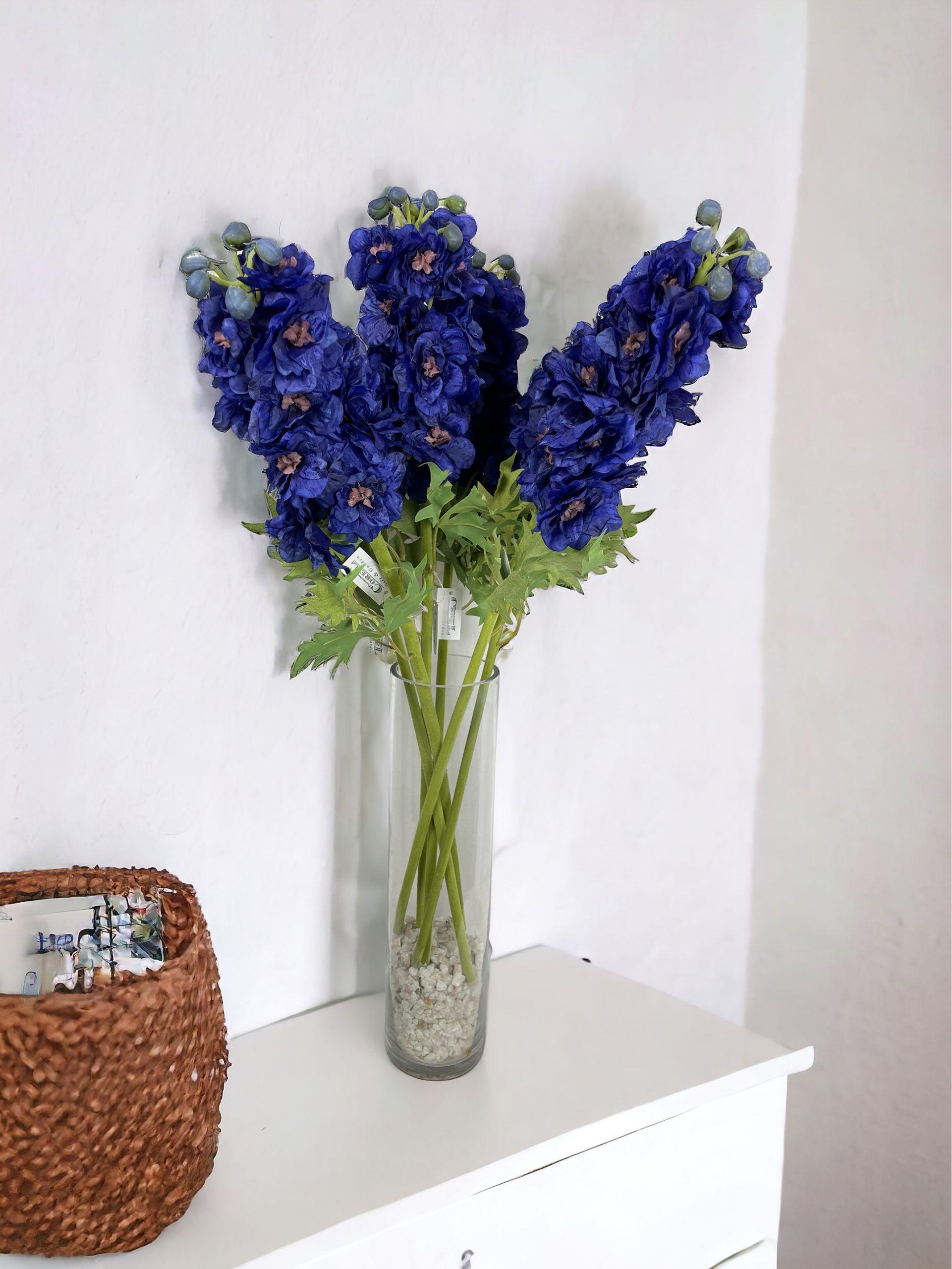 Flor Decorativa Delphinium Azul 94Cm-3