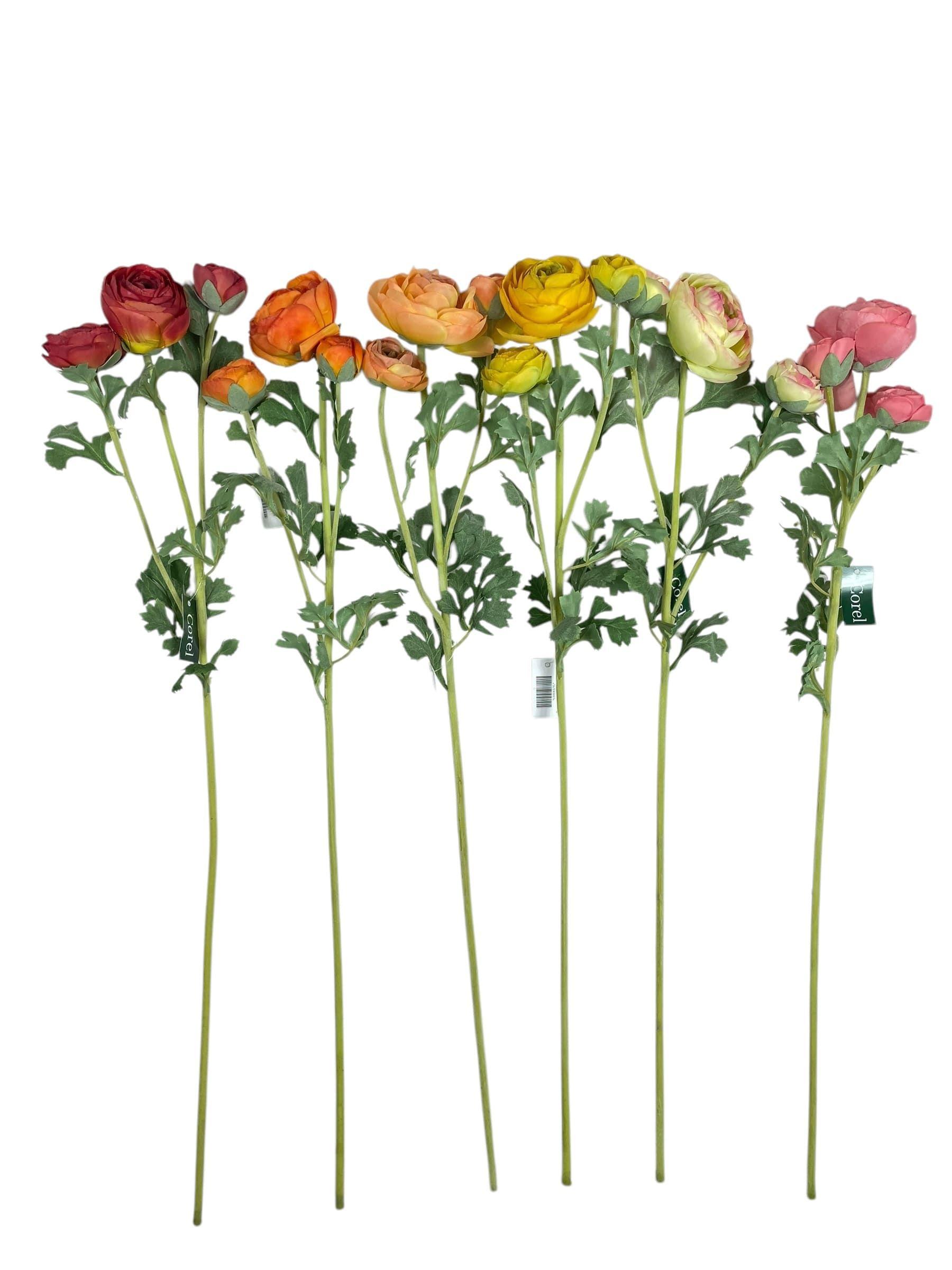 Renúnculo Naranjo 73cm Artificial | Estilo Natural para Interiores y Vitrinas-3