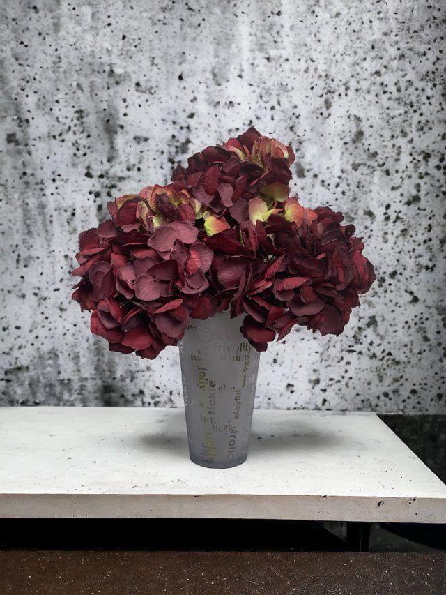 Hortensia Roja 50cm Artificial | Estilo Natural para Interiores y Vitrinas-4