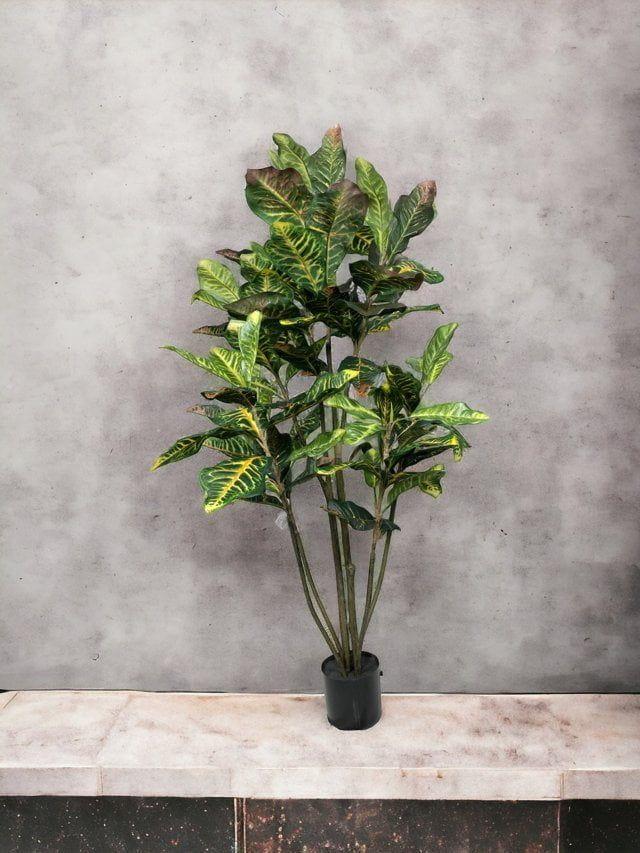 Árbol Artificial De Crotón 120cm Artificial | Estilo Natural para Interiores y Vitrinas-3