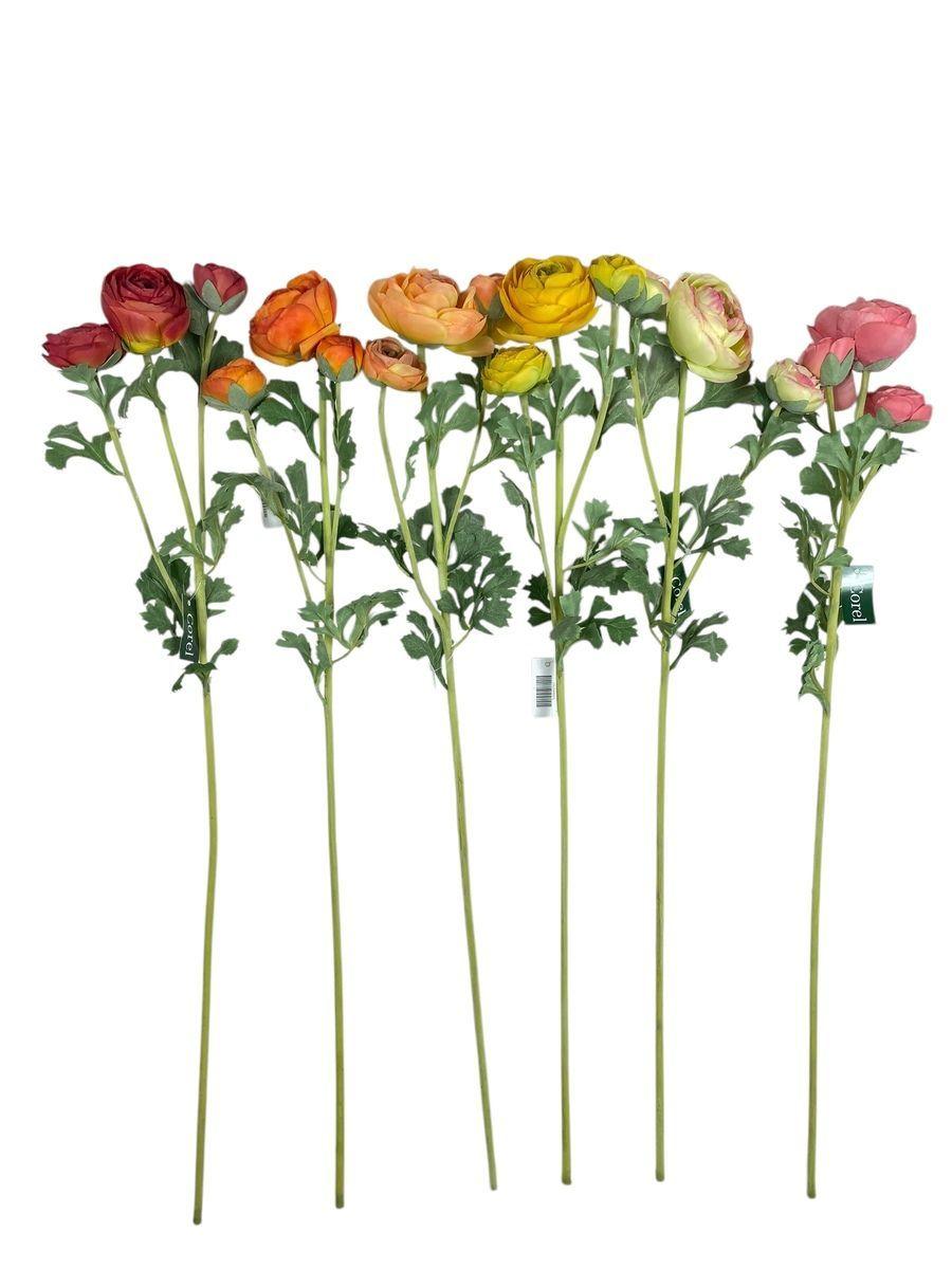 Ranúnculo Verde Rosa 73cm Con Textura Realista-3