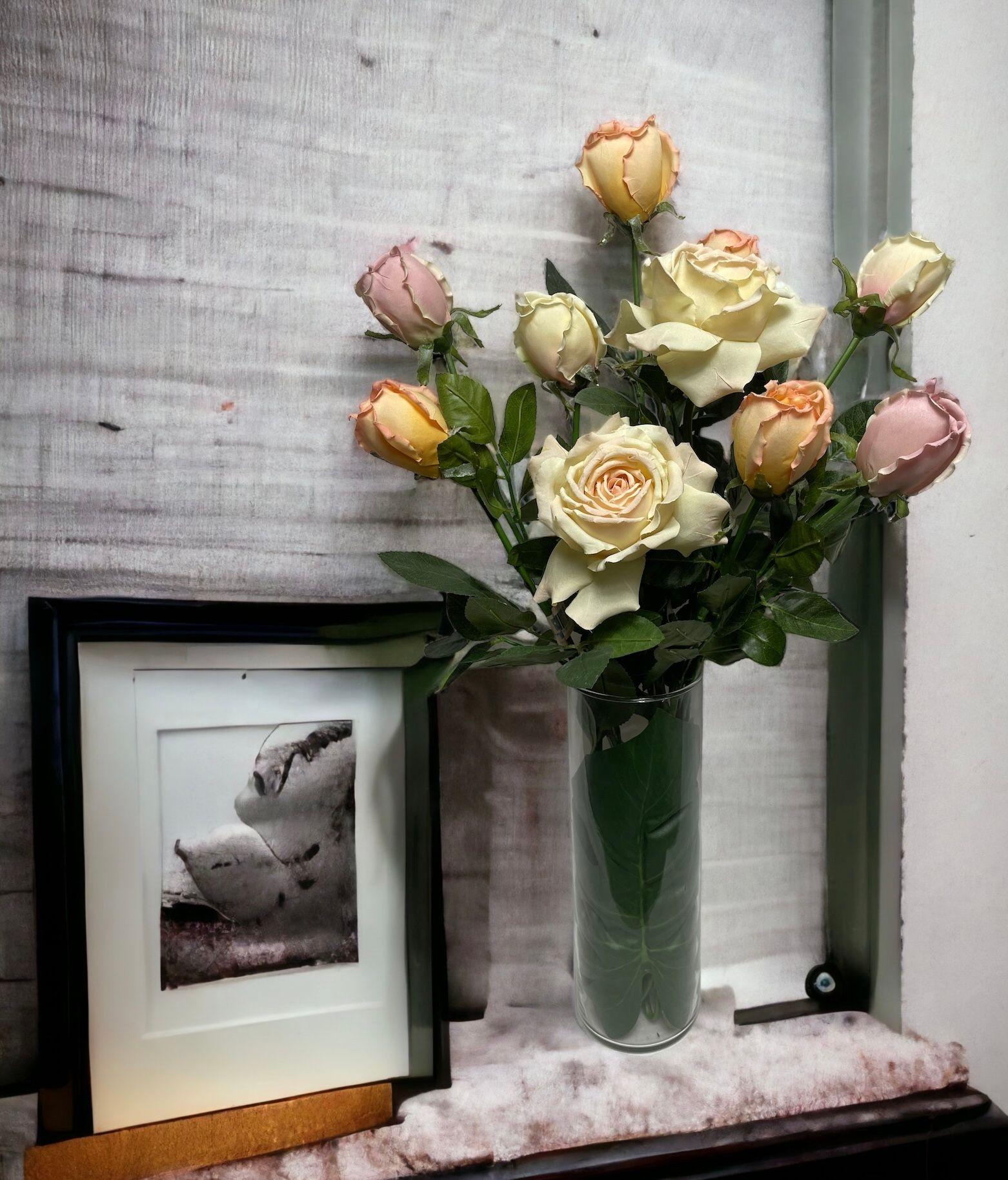 Flor Decorativa Arreglo De Rosas 85cm (Sin Macetero)-2