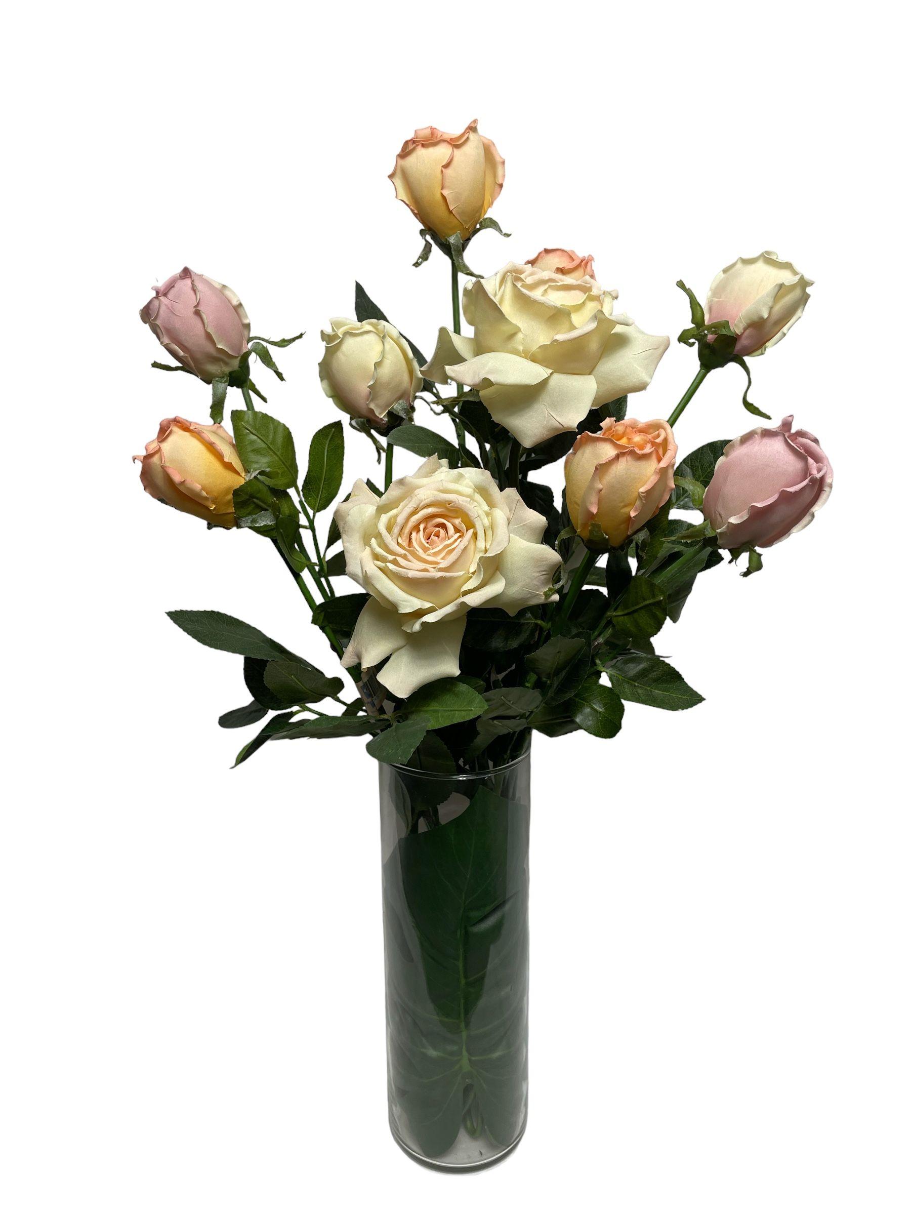 Flor Decorativa Rosa Crema 85cm-3