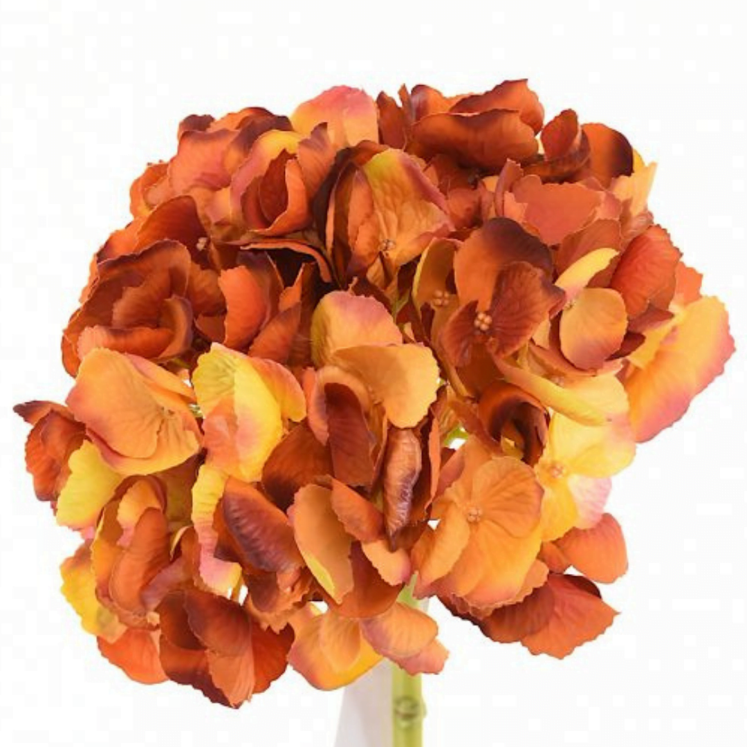 Hortensia Naranja 50cm Artificial | Estilo Natural para Interiores y Vitrinas-2