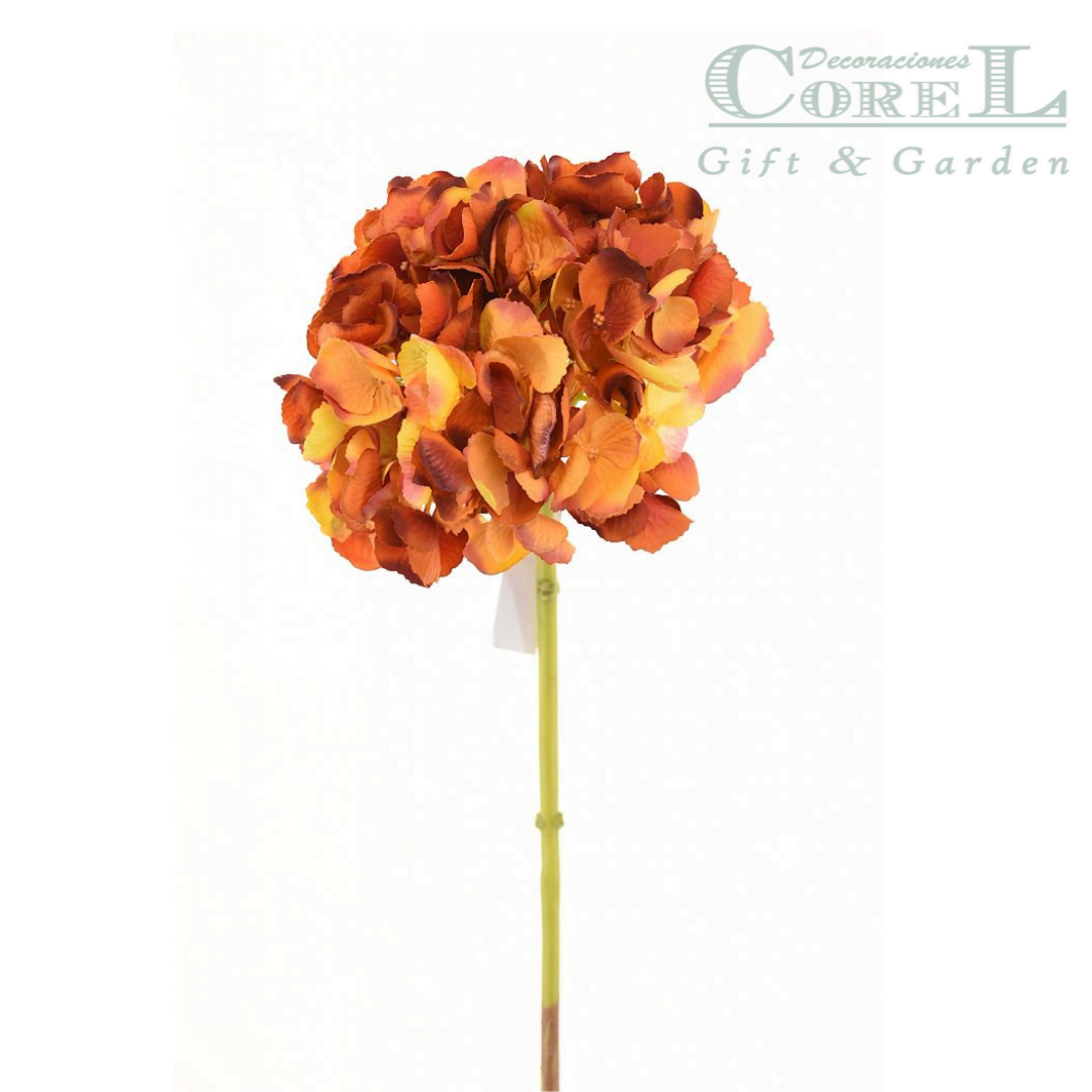 Hortensia Naranja 50cm Artificial | Estilo Natural para Interiores y Vitrinas-4