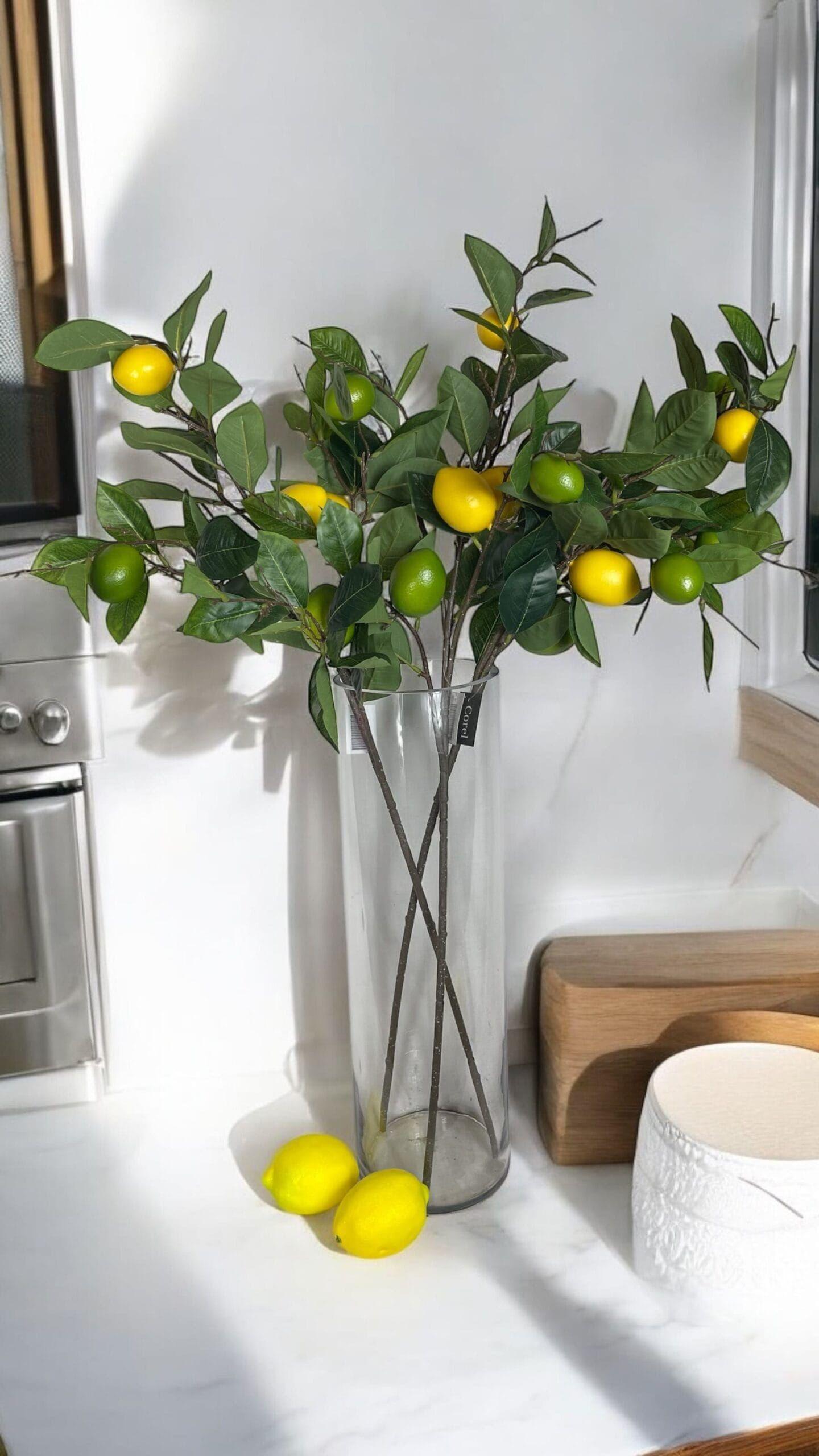 Rama Artificial de Limon Corel 95cm Artificial | Estilo Natural para Interiores y Vitrinas-3
