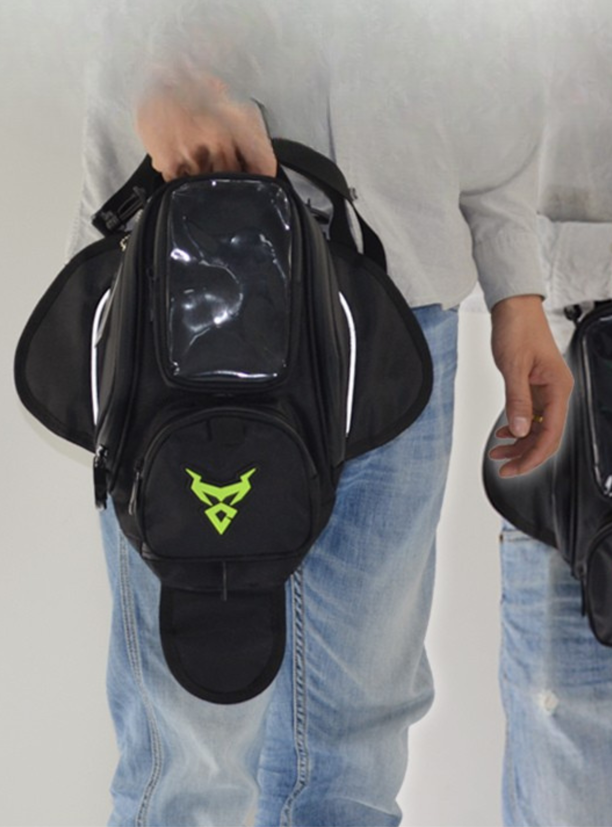 Bolso magnético para estanque de moto con pantalla táctil e impermeable-2