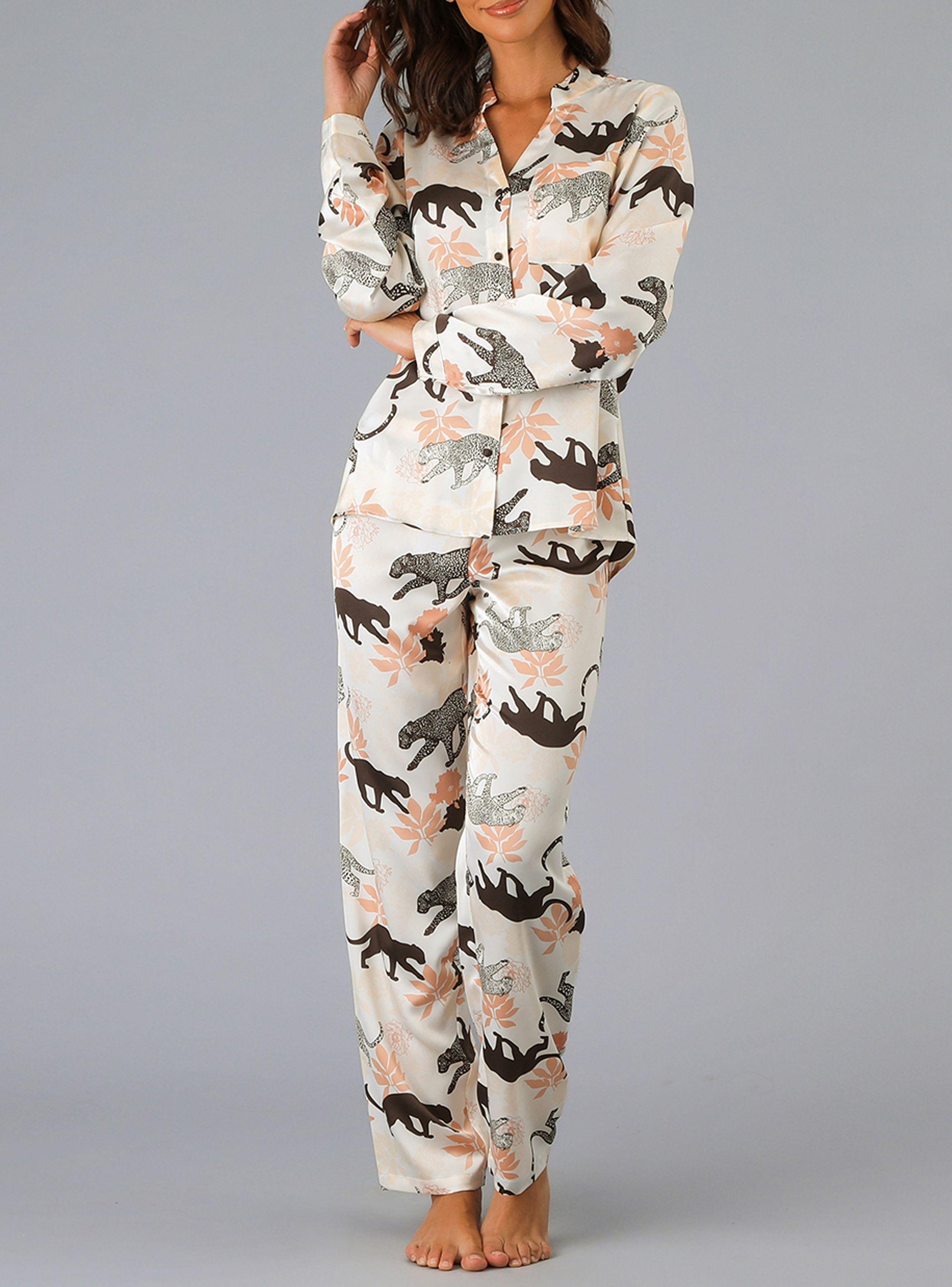 Set C. Mao + Pantalón Satín Print Beige-0