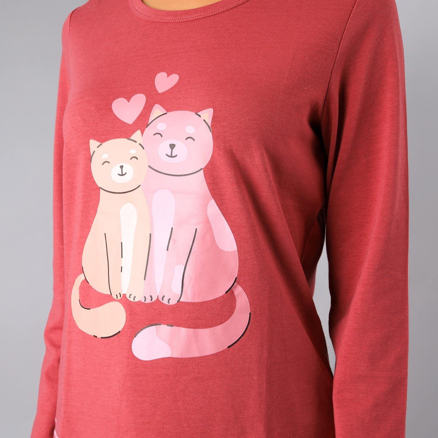 Pijama Cuello Redondo Rojo-2