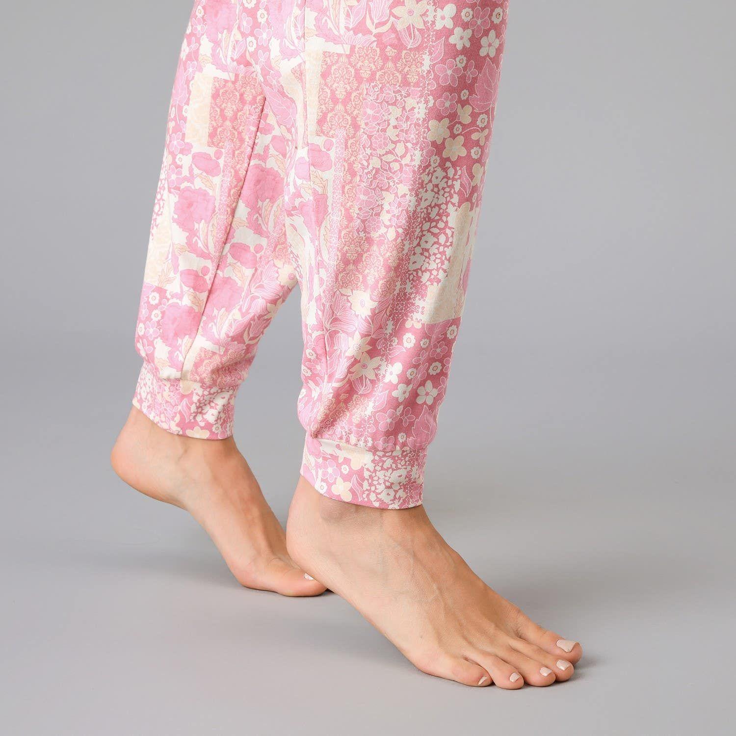 Pijama Abotonado Con Print Rosado-3