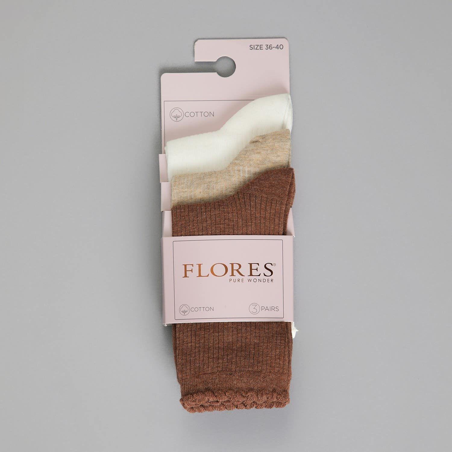 Pack 3x Calcetín Rib Café-0