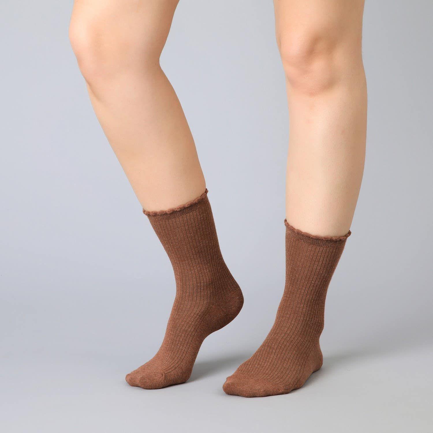 Pack 3x Calcetín Rib Café-2