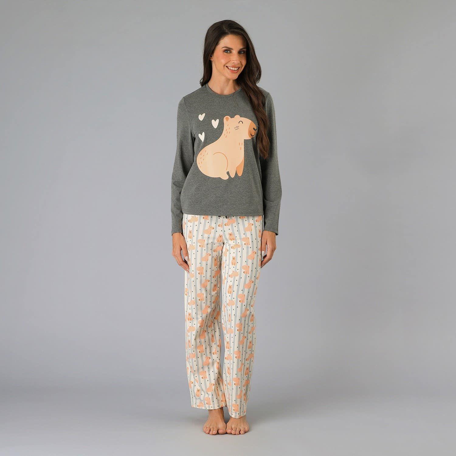 Pijama Cuello Redondo Marengo-0