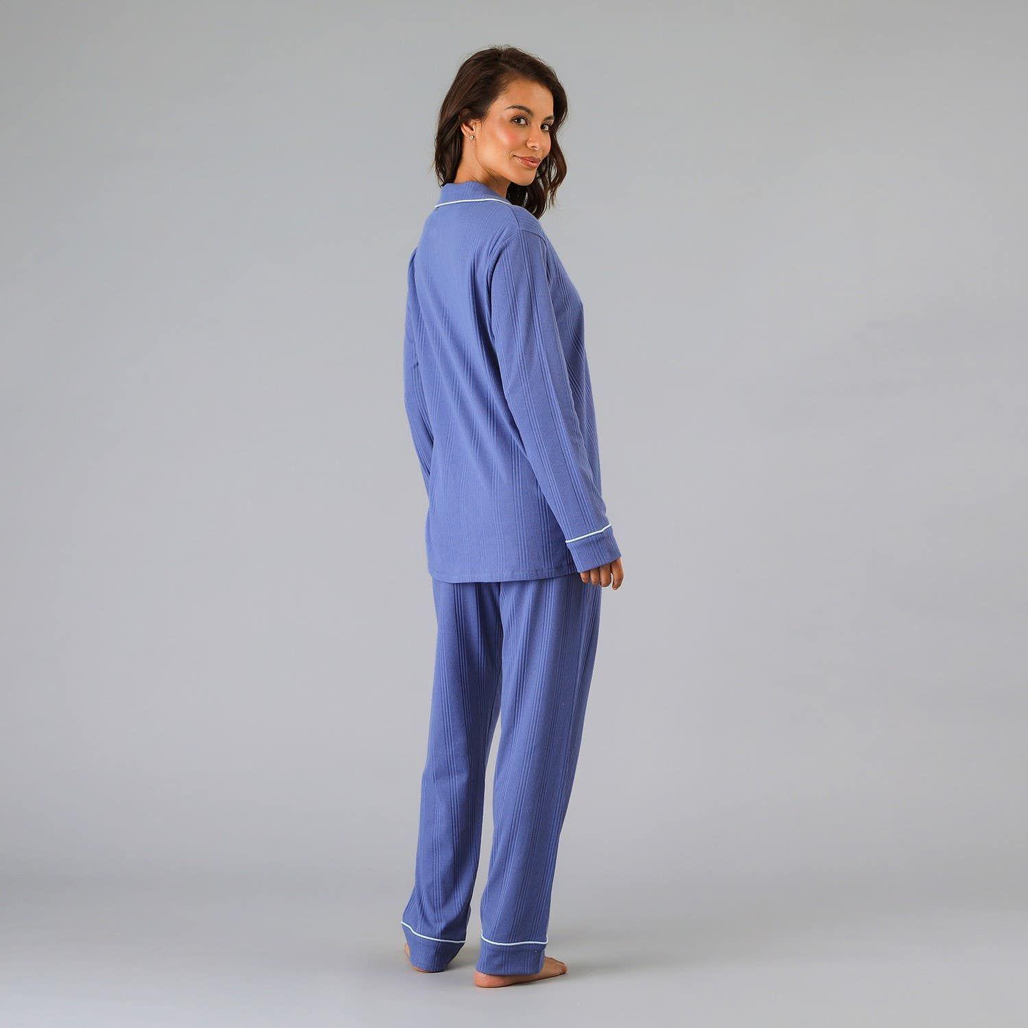 Set Camisero + Pantalón Textura Azul-1