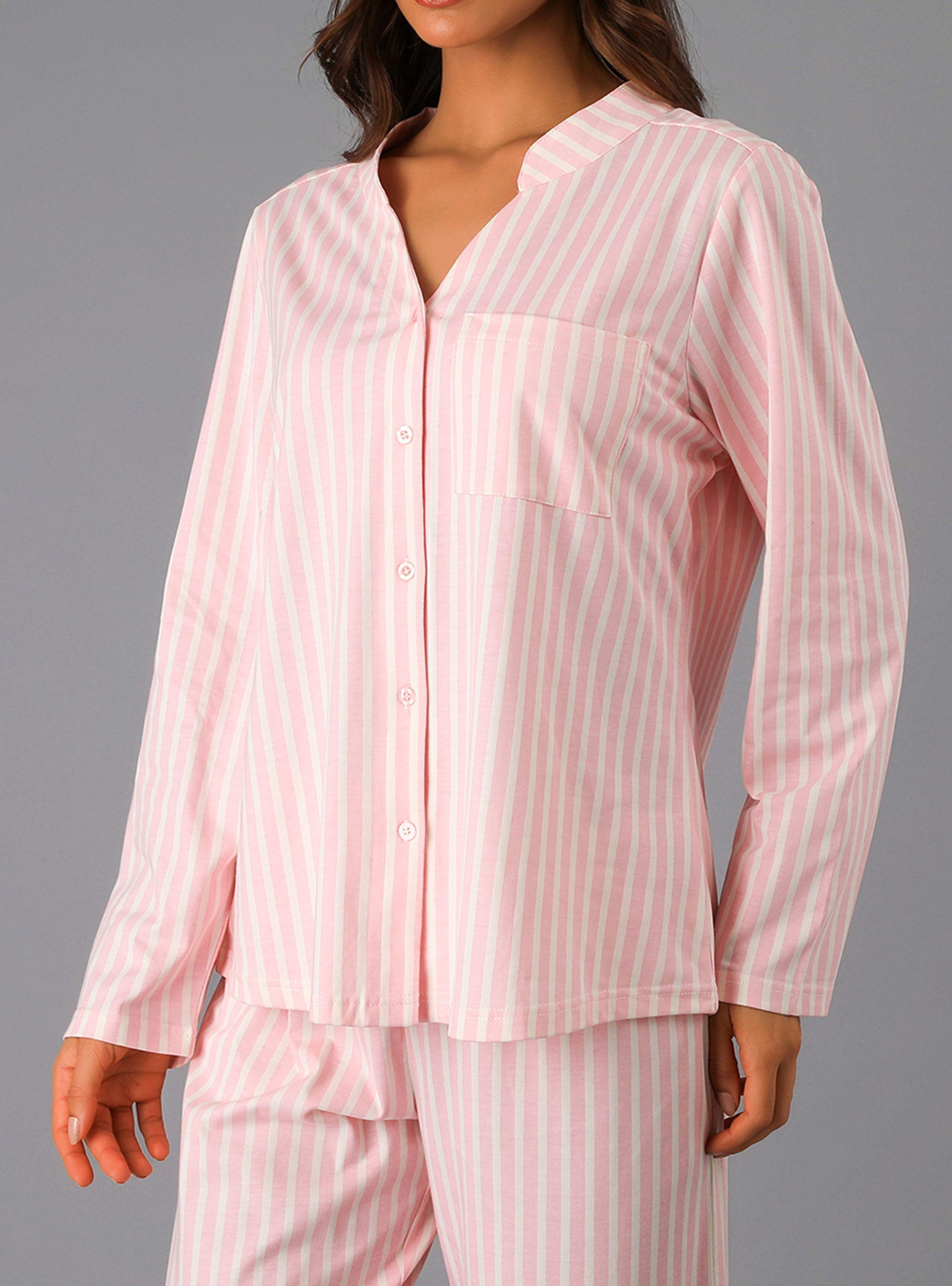 Set Camisero + Pantalón Cuello Mao Rosado-1