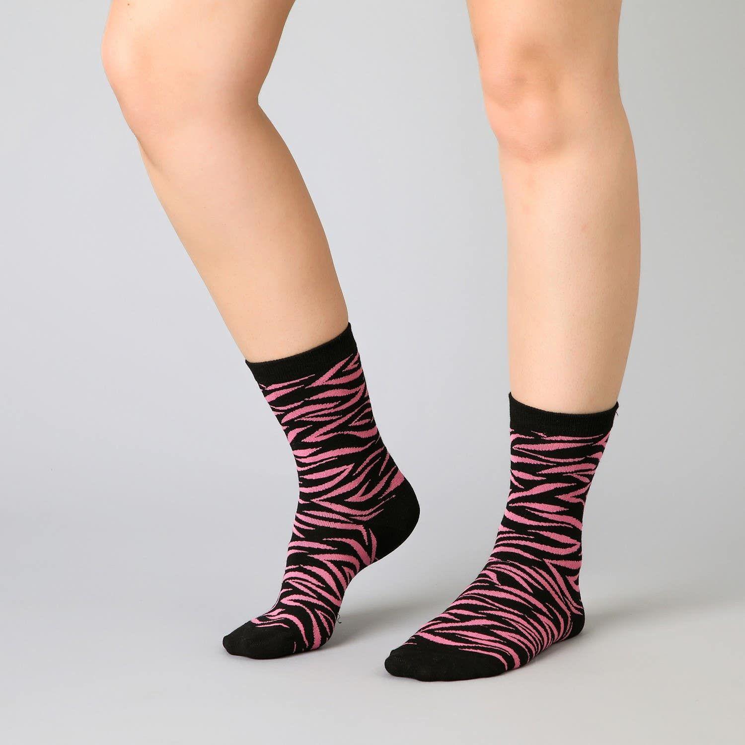 Pack 3x Calcetín Animal Print Rosado-2