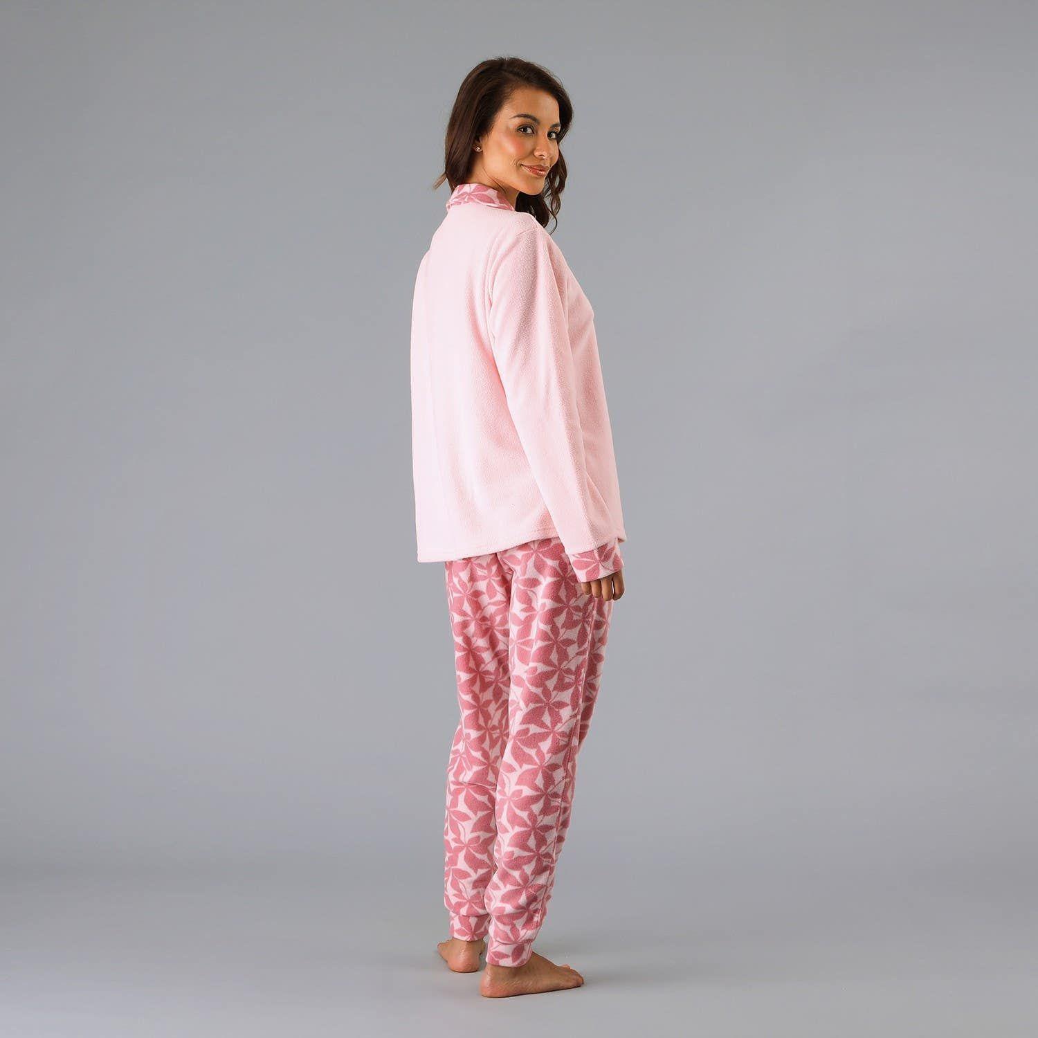 Pijama Cuello Print Rosado-1