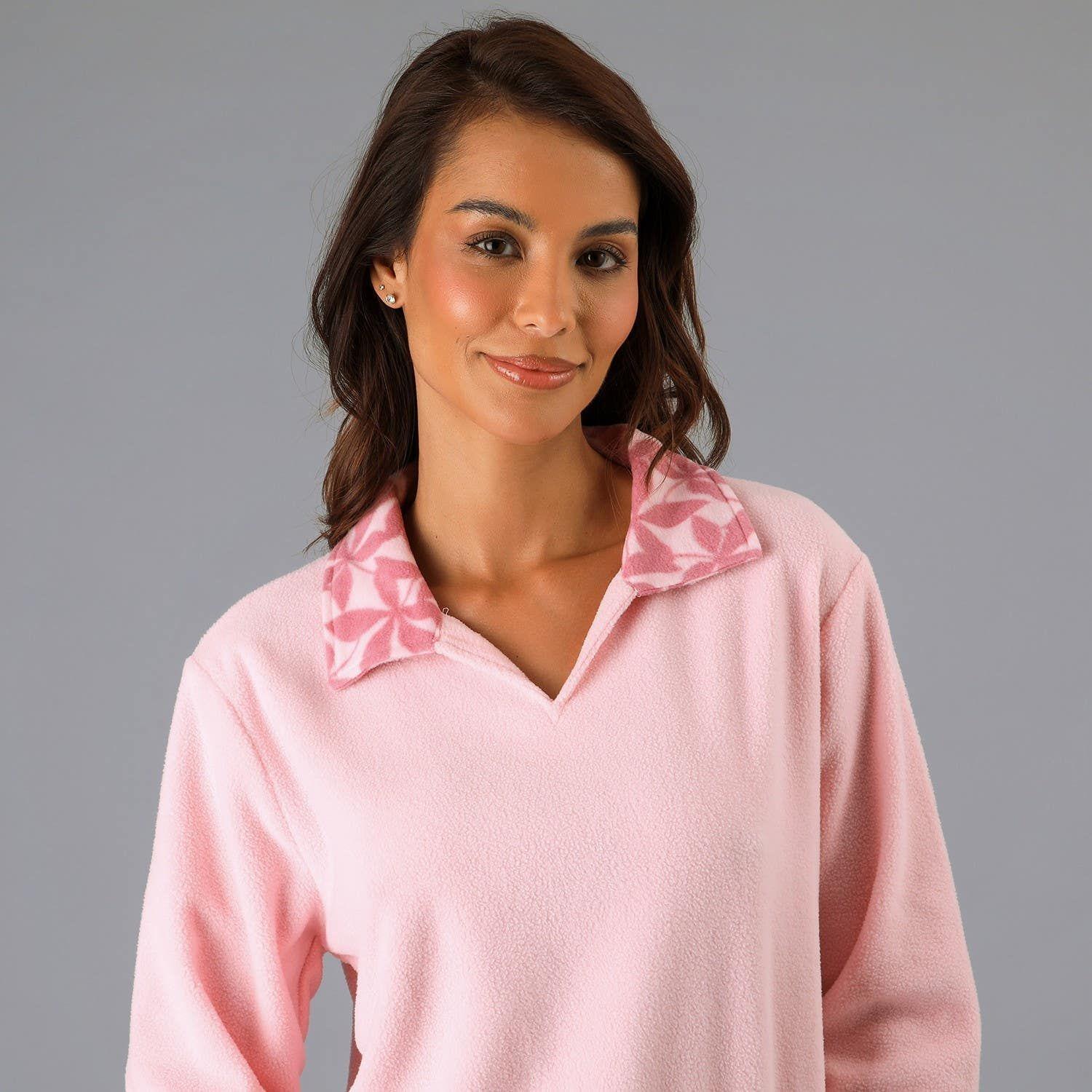 Pijama Cuello Print Rosado-2