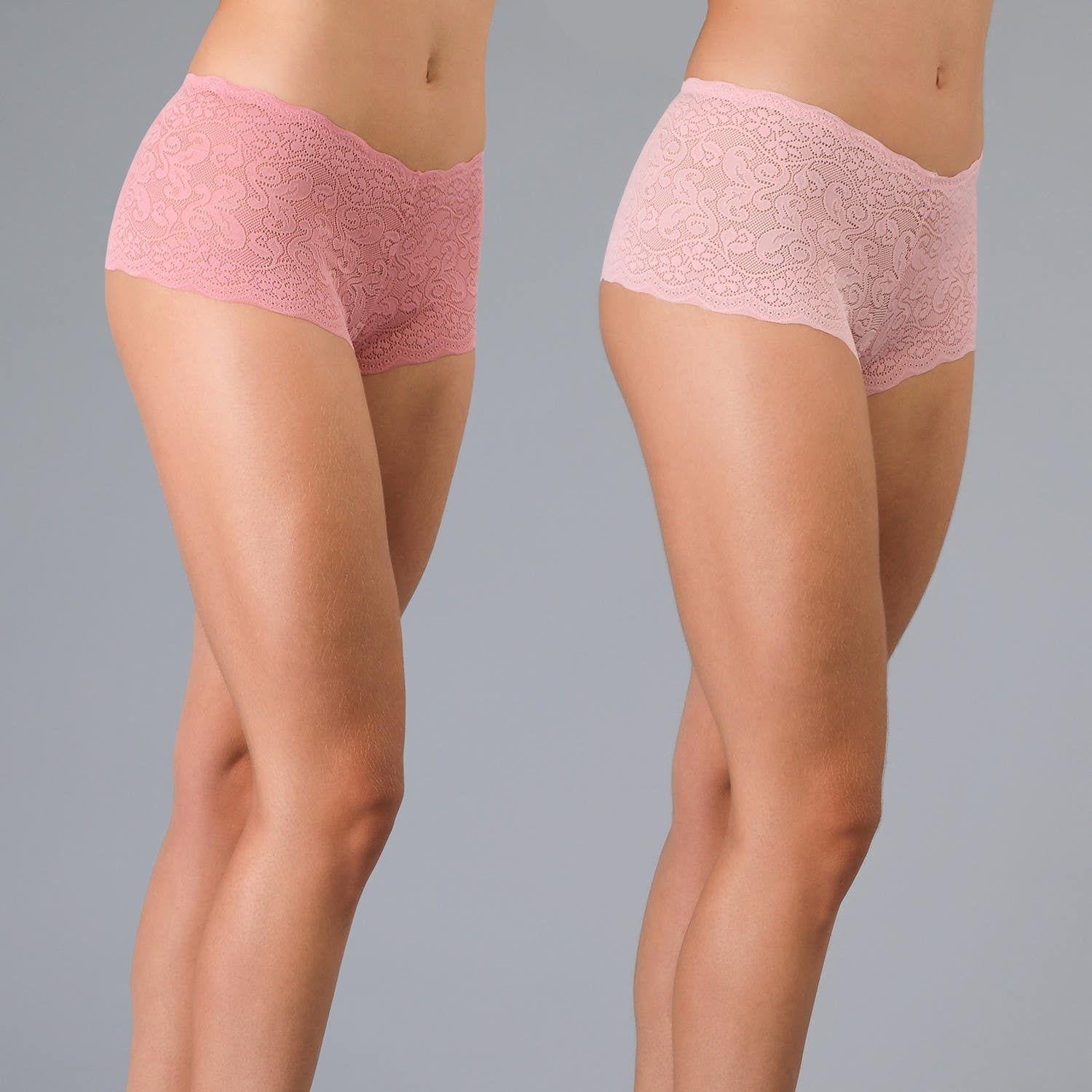 Pack 2x Pantaleta Encaje Y Otra Microfibra Rosado-0