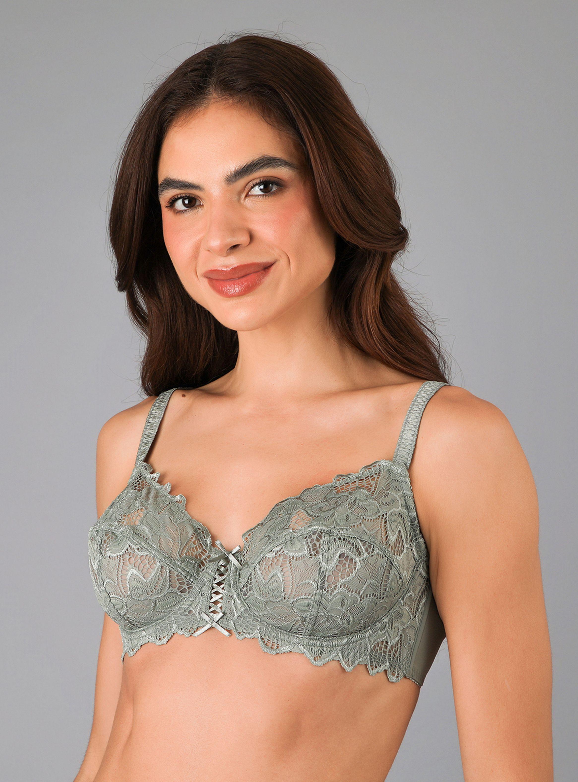 Sostén Encaje Y Pasamanería Verde-0