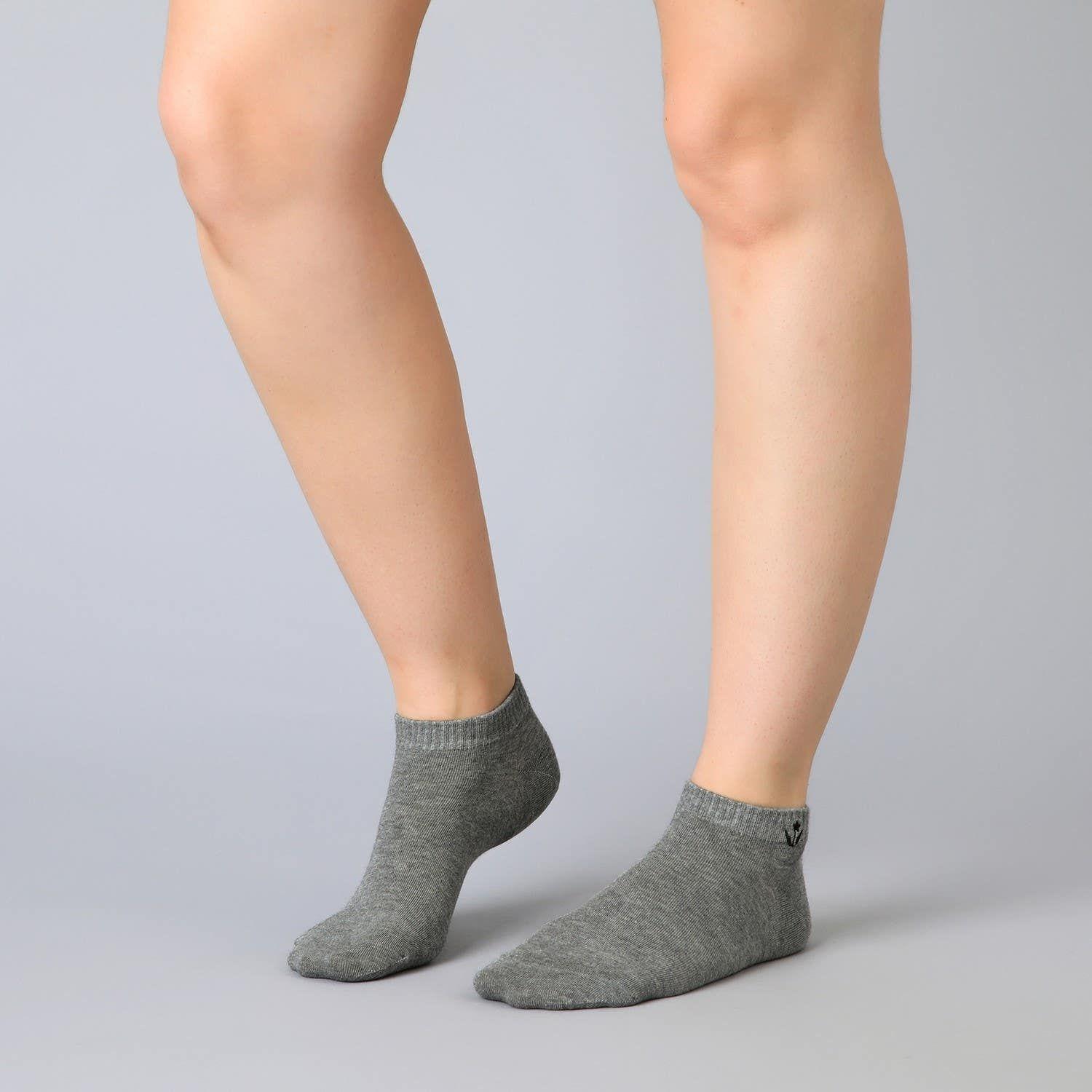Calcetín 3X Pack Corto Bordado Gris-3