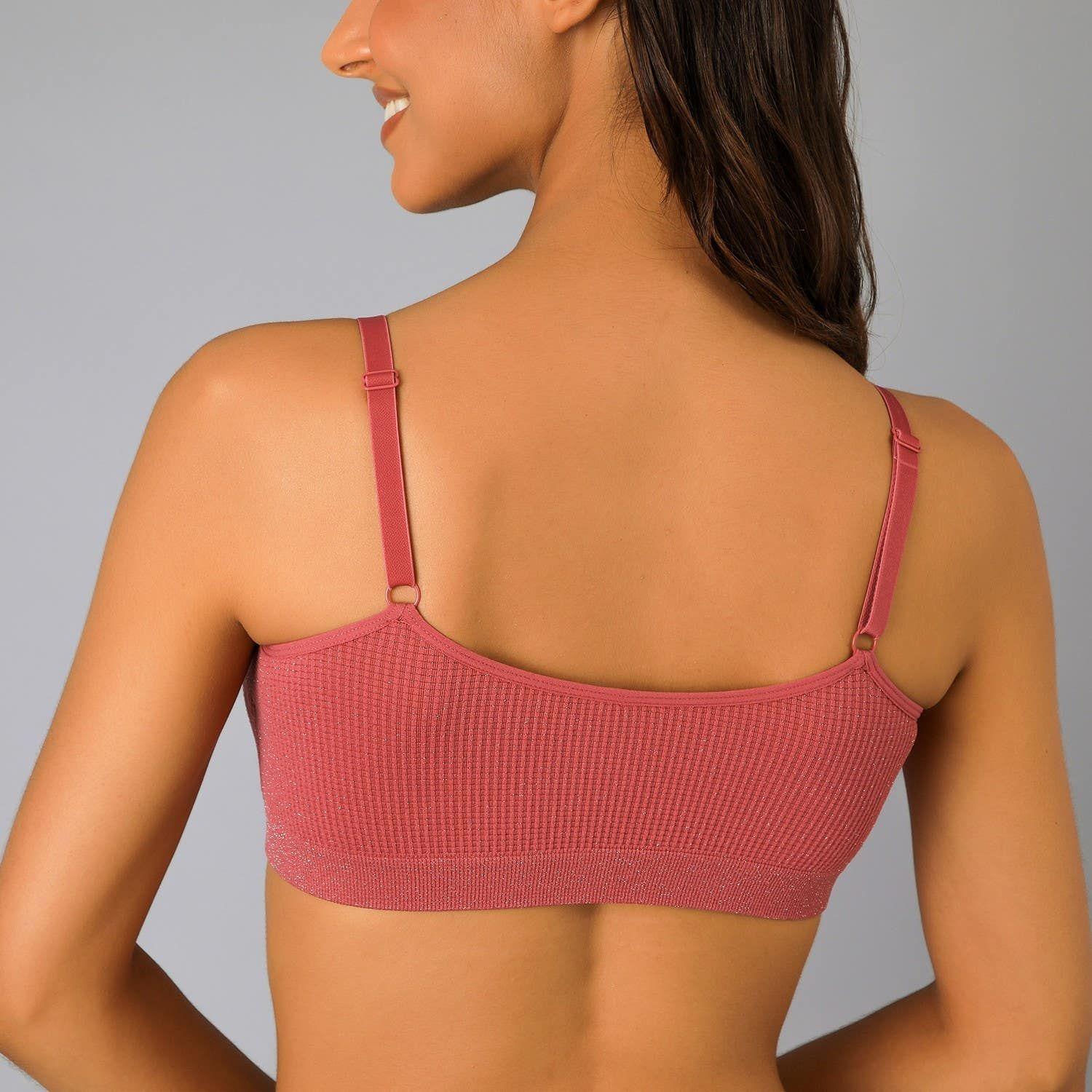 Sostén Peto Seamless Rib Lurex Rosado-2