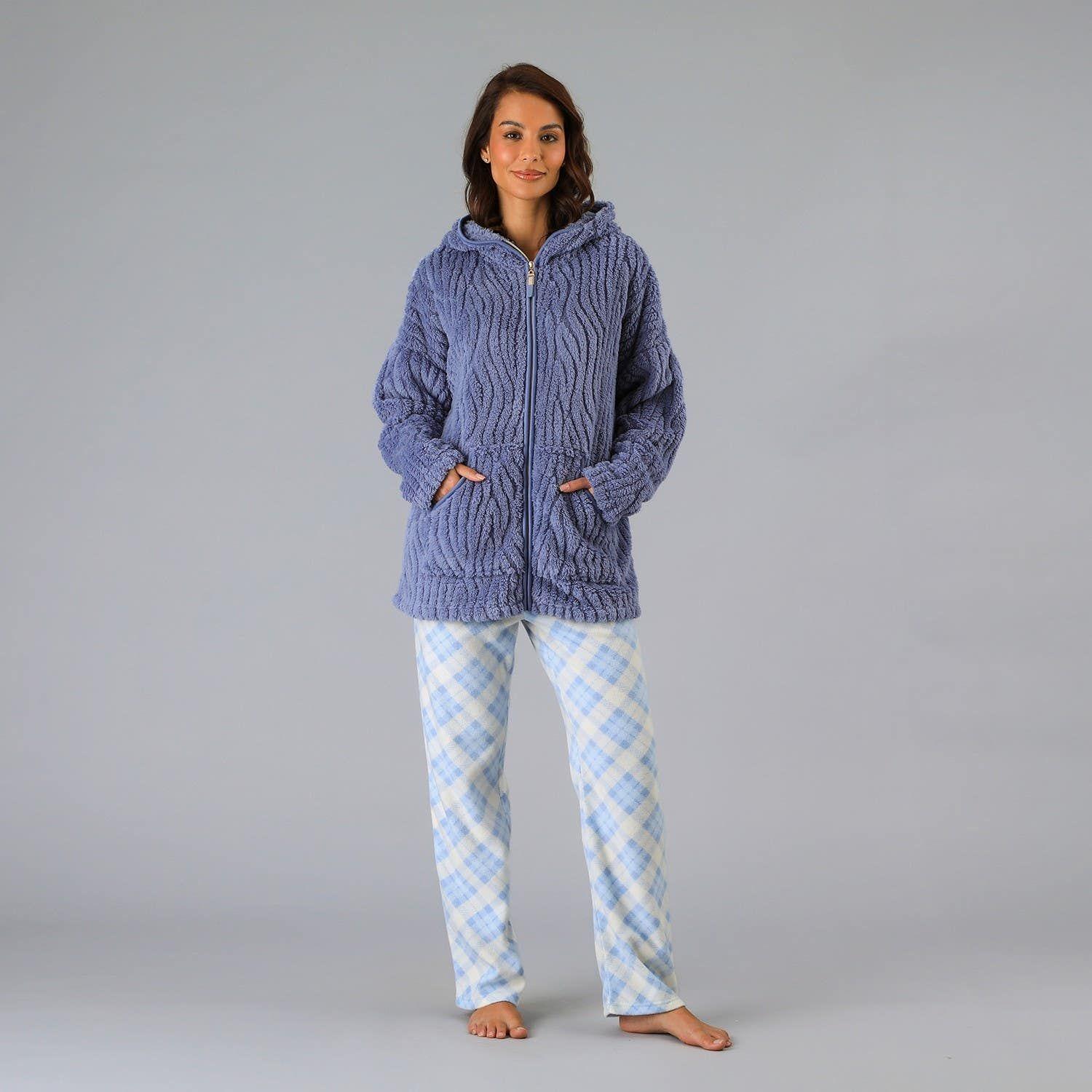 Polerón Coralfleece Con Gorro Azul-0