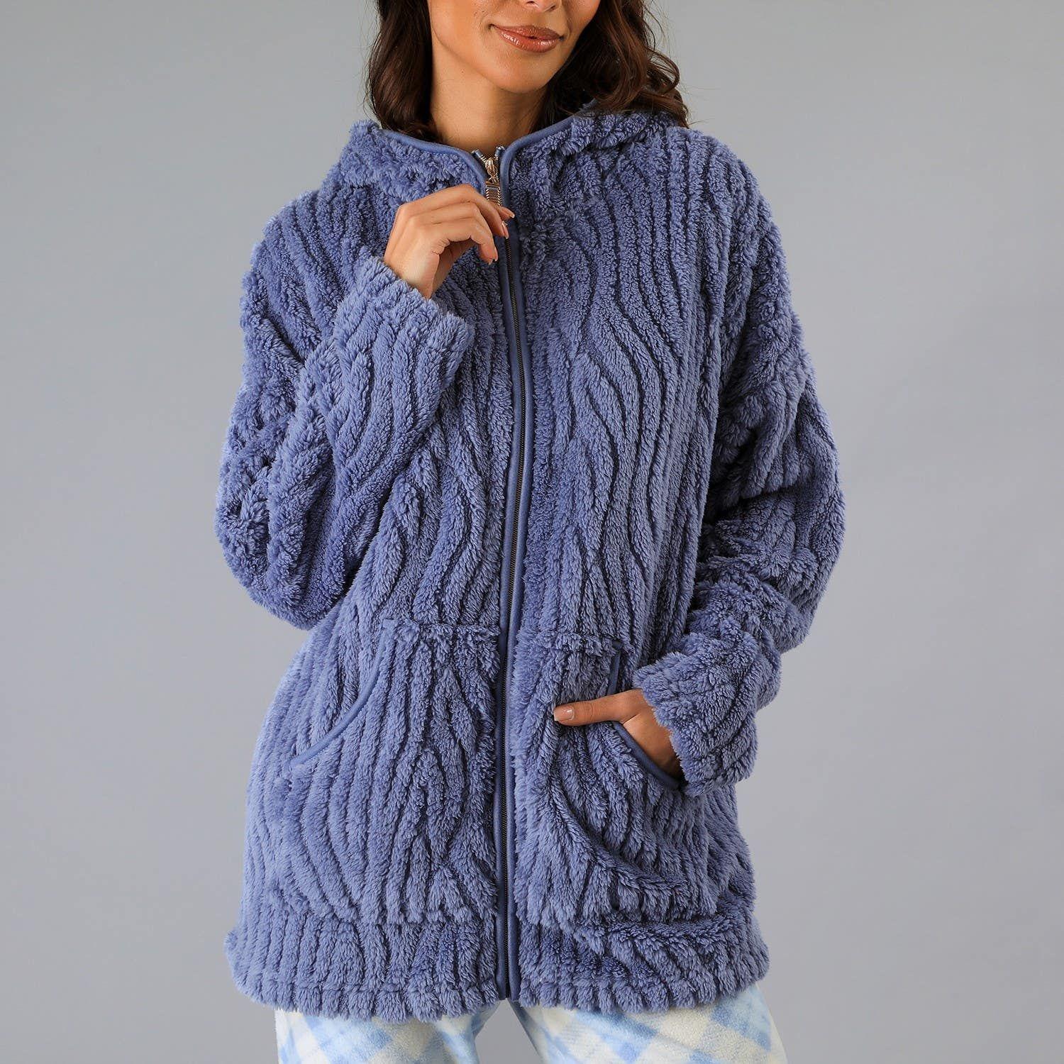 Polerón Coralfleece Con Gorro Azul-2