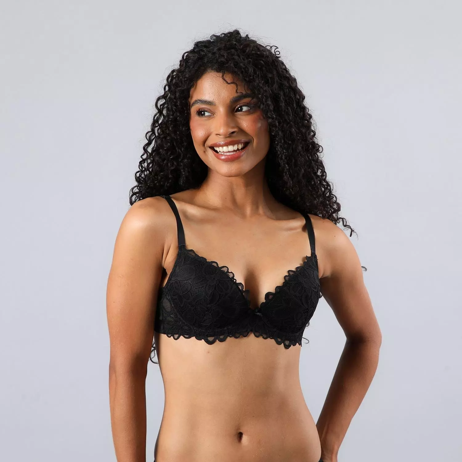 Sosten Copas Push Up Encaje Flor-1