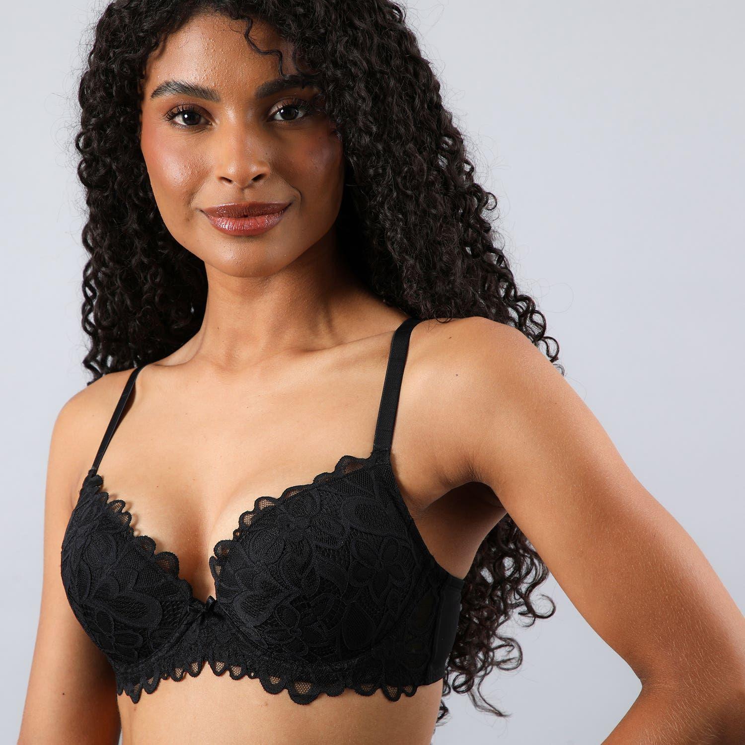 Sosten Copas Push Up Encaje Flor-3
