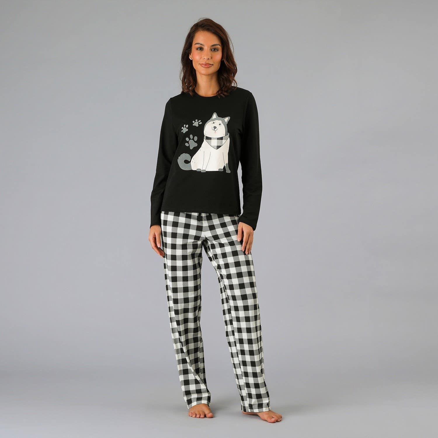 Pijama Cuello Redondo Negro-0