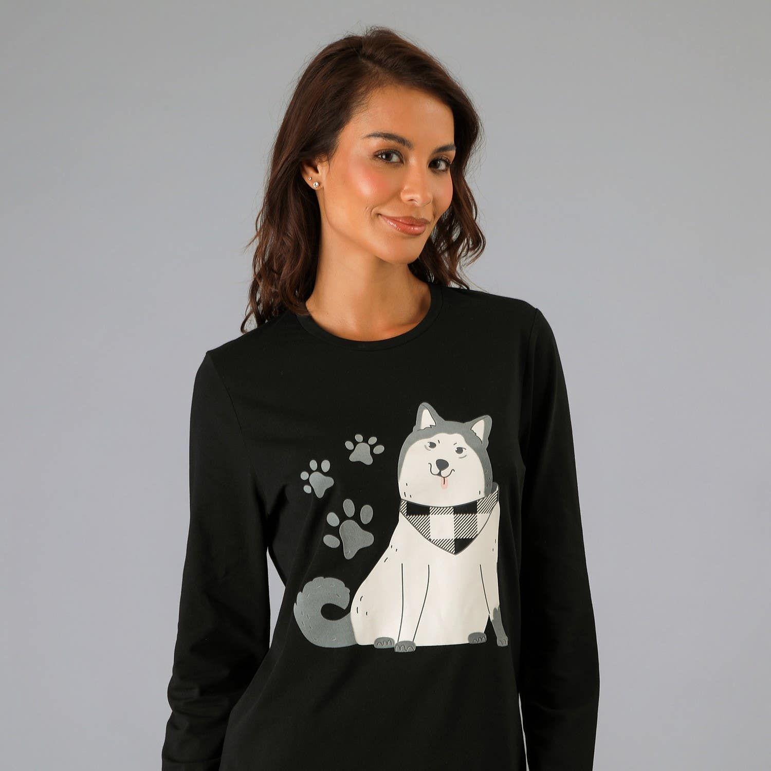 Pijama Cuello Redondo Negro-1