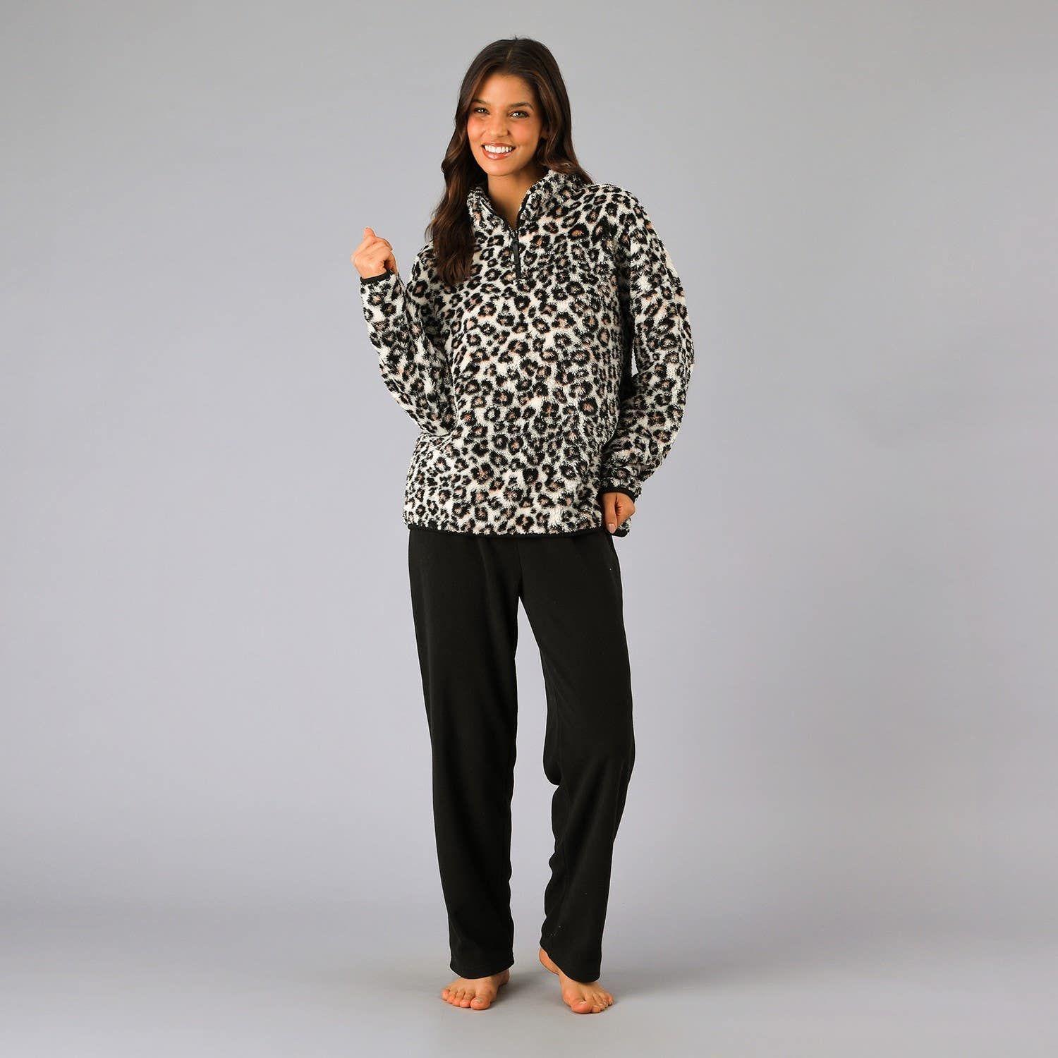 Pijama Coral/Microfleece Medio Cierre Negro-0