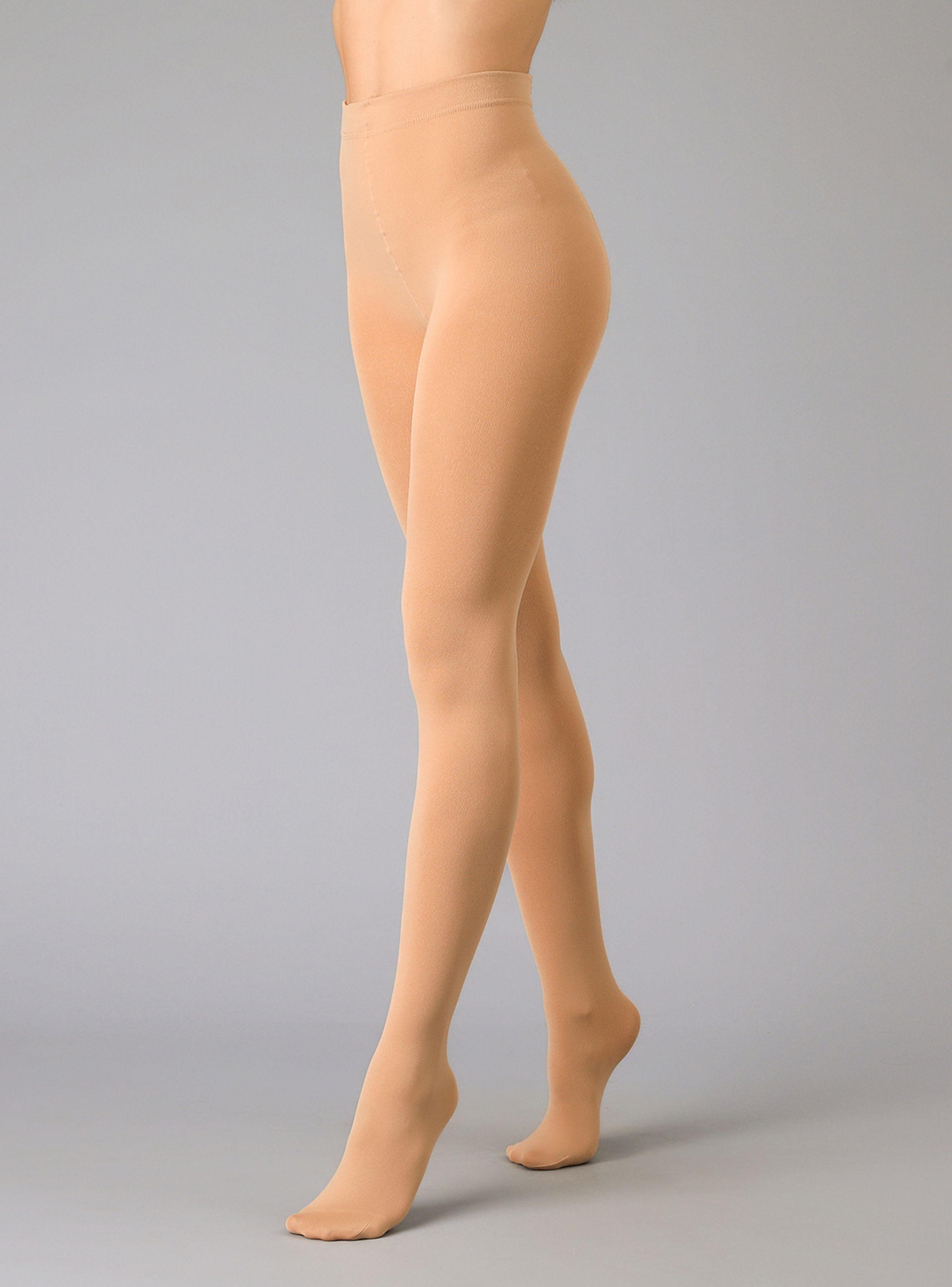 Medias Térmicas Con Pie Beige-0