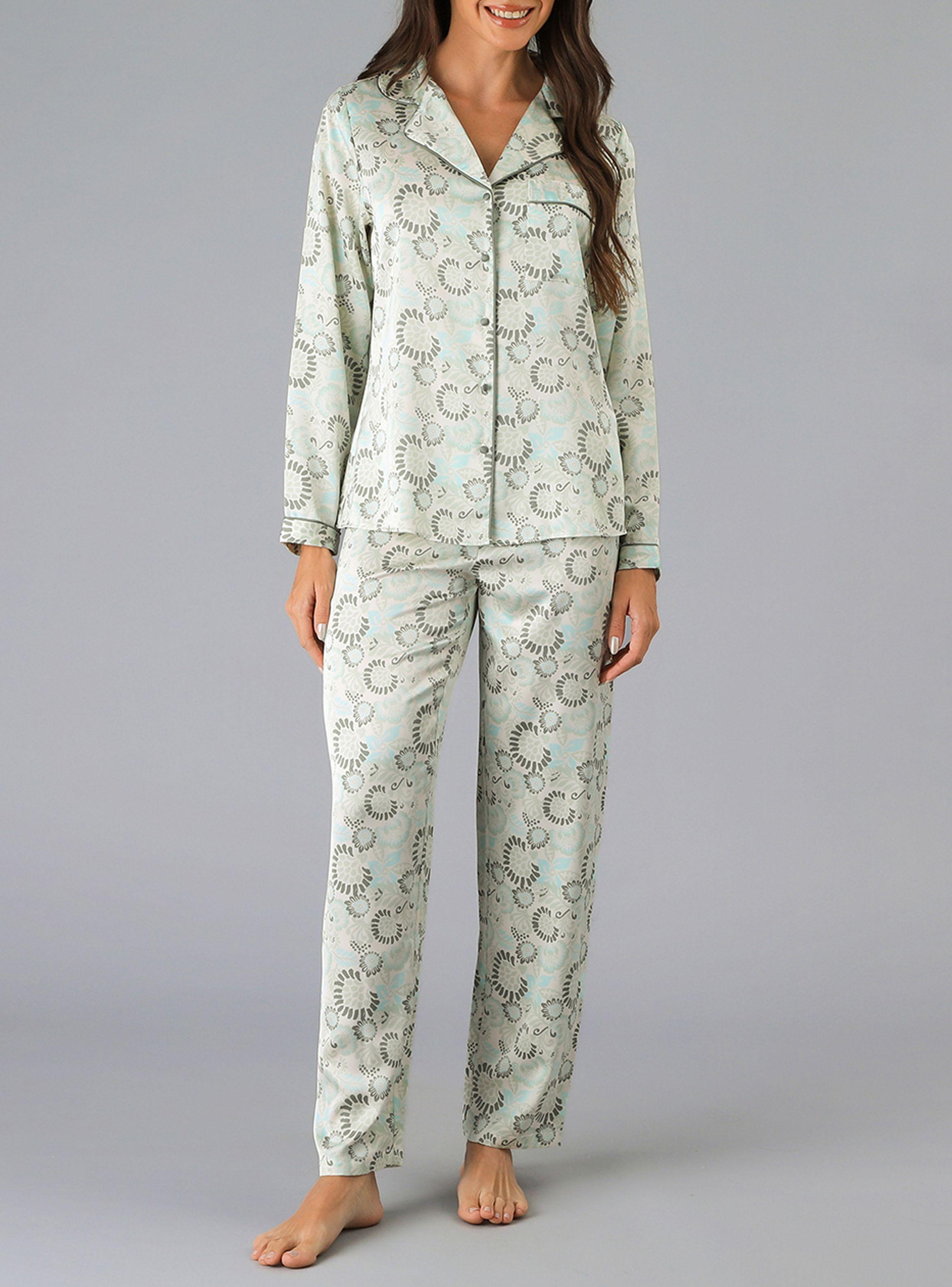 Set Camisero + Pantalón Satín Print Verde-0